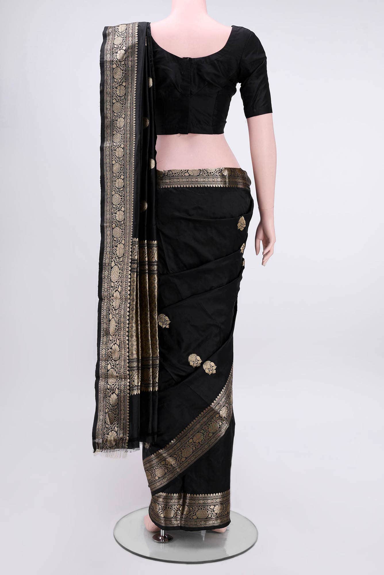 Black Banarasi Katan Silk Saree