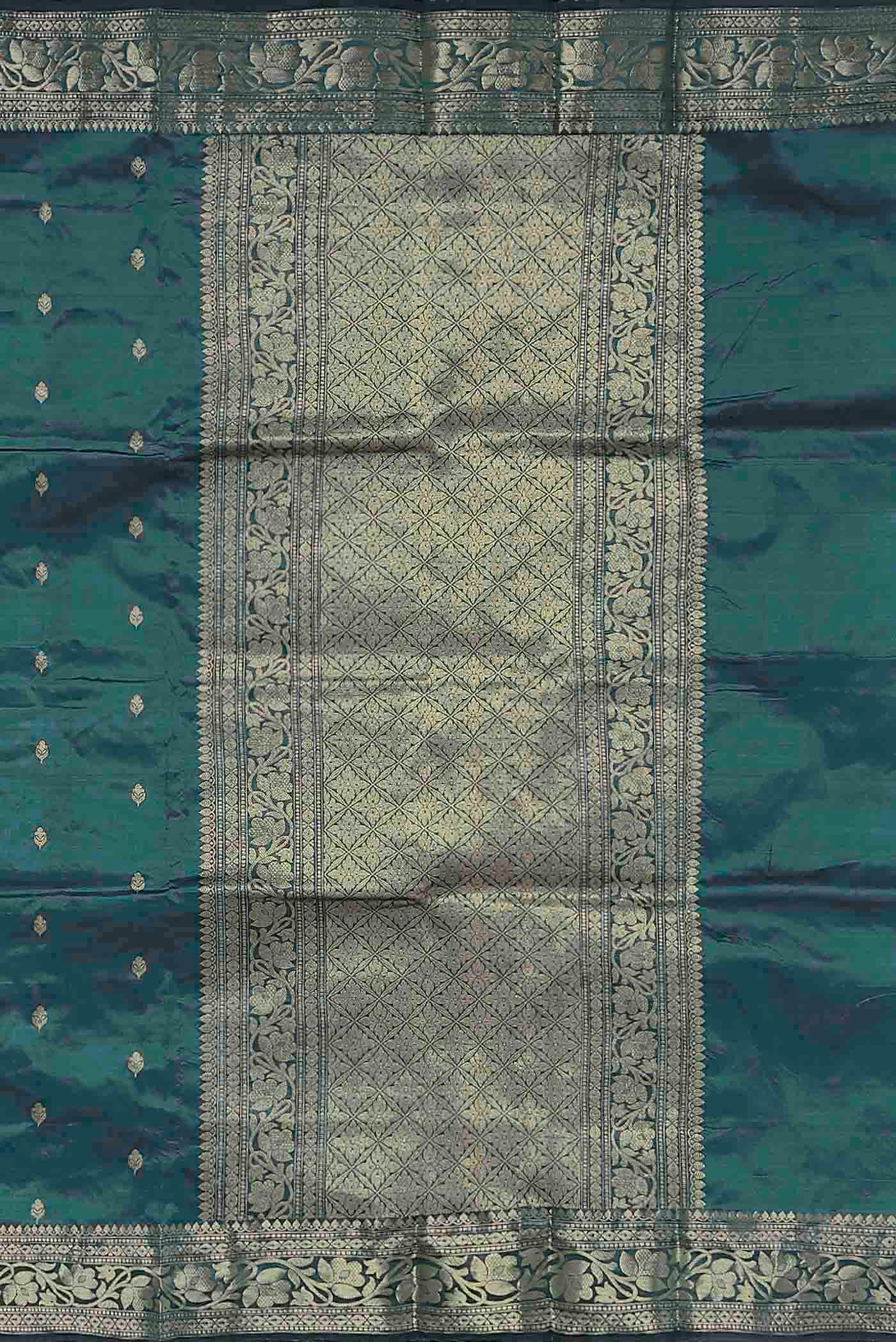 Blue Banarasi Katan Silk Saree