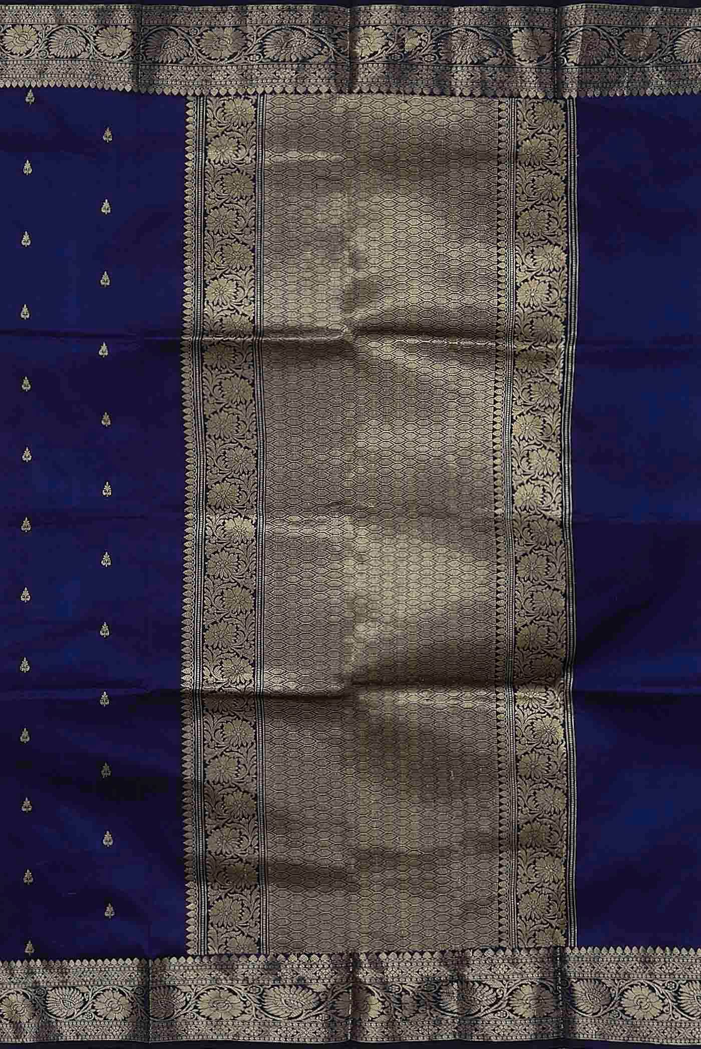 Blue Banarasi Katan Silk Saree