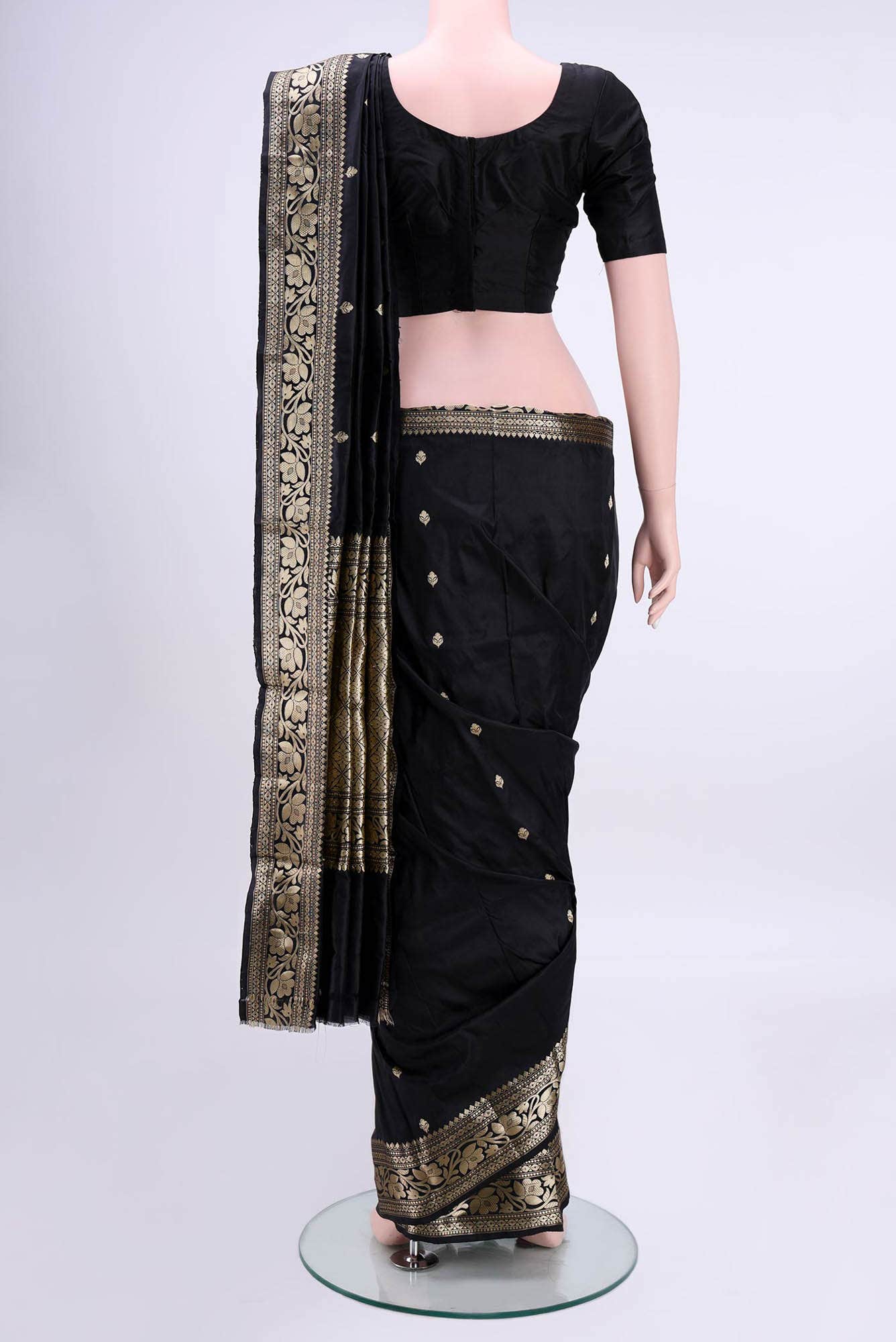 Black Banarasi Katan Silk Saree