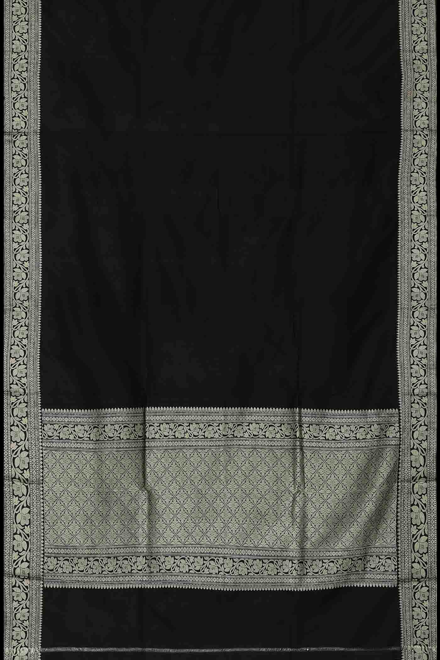 Black Banarasi Katan Silk Saree