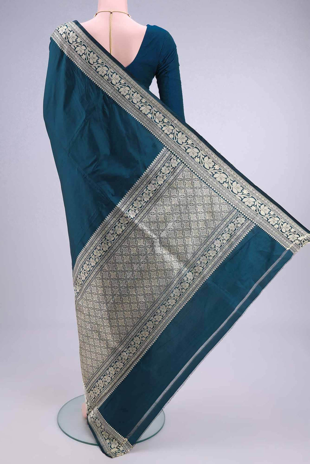 Blue Banarasi Katan Silk Saree