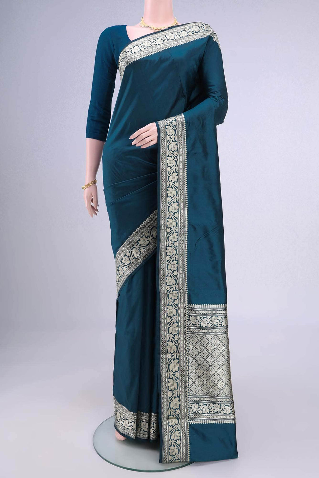 Blue Banarasi Katan Silk Saree