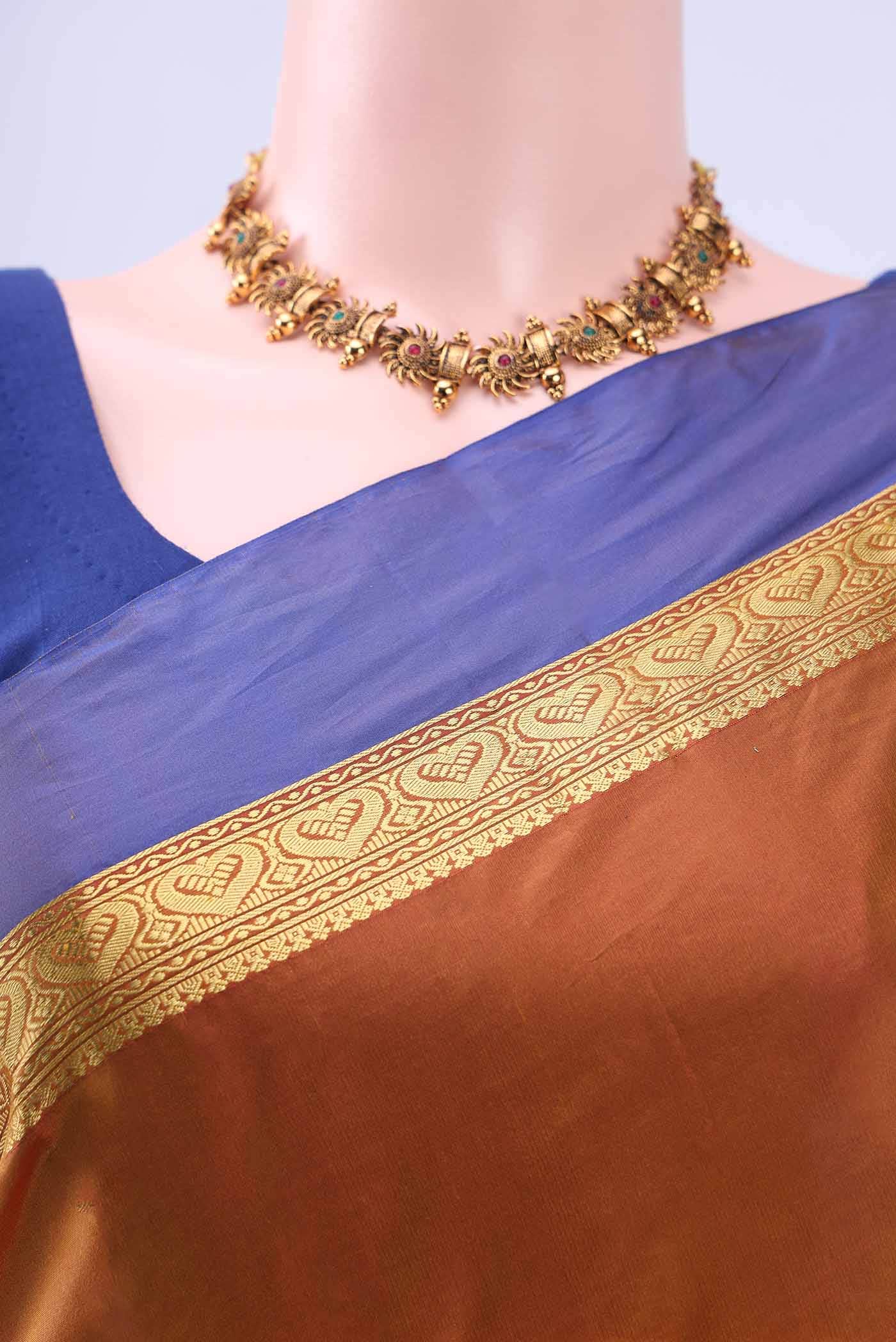 Rust Blended Bangalore Silk Saree