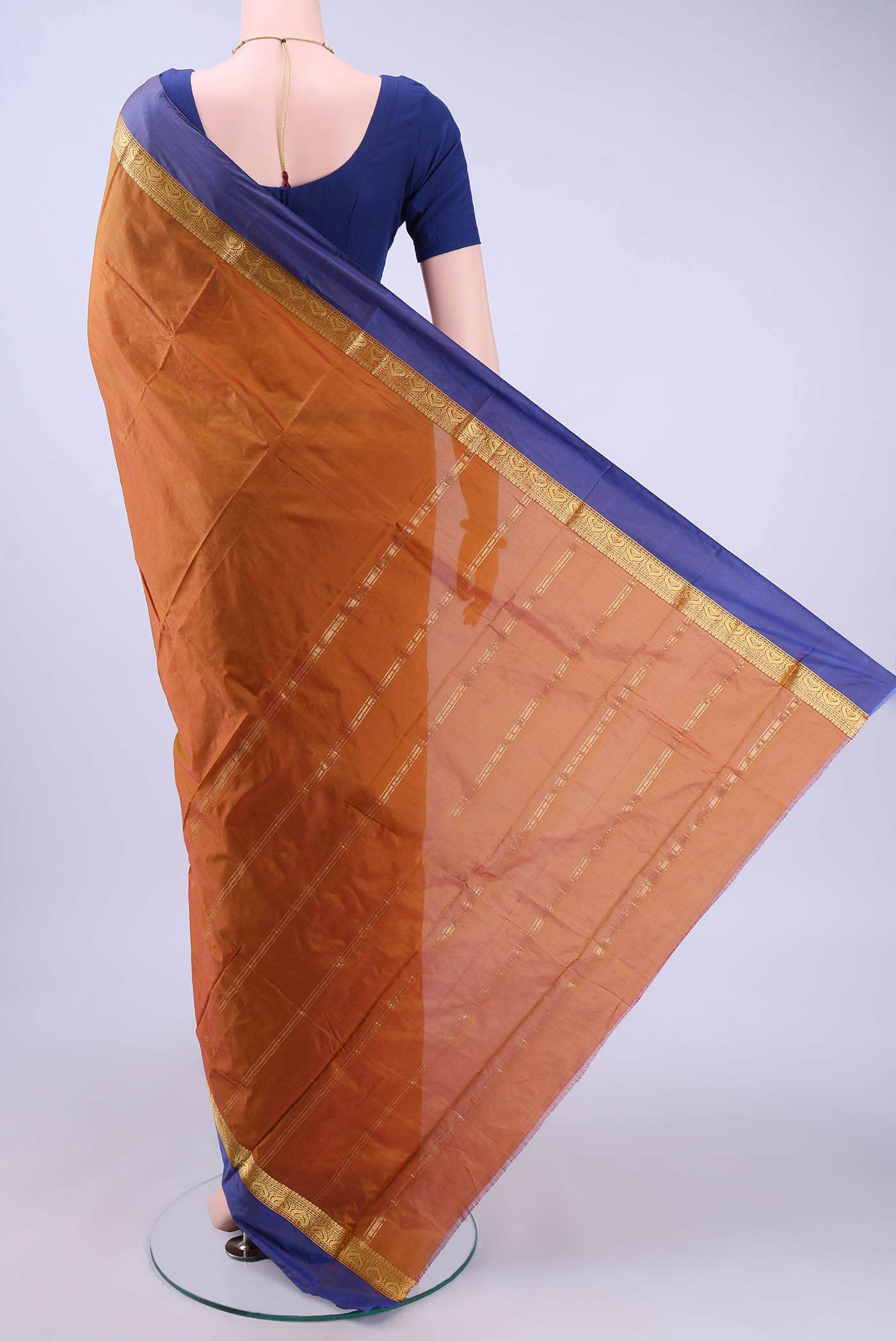 Rust Blended Bangalore Silk Saree