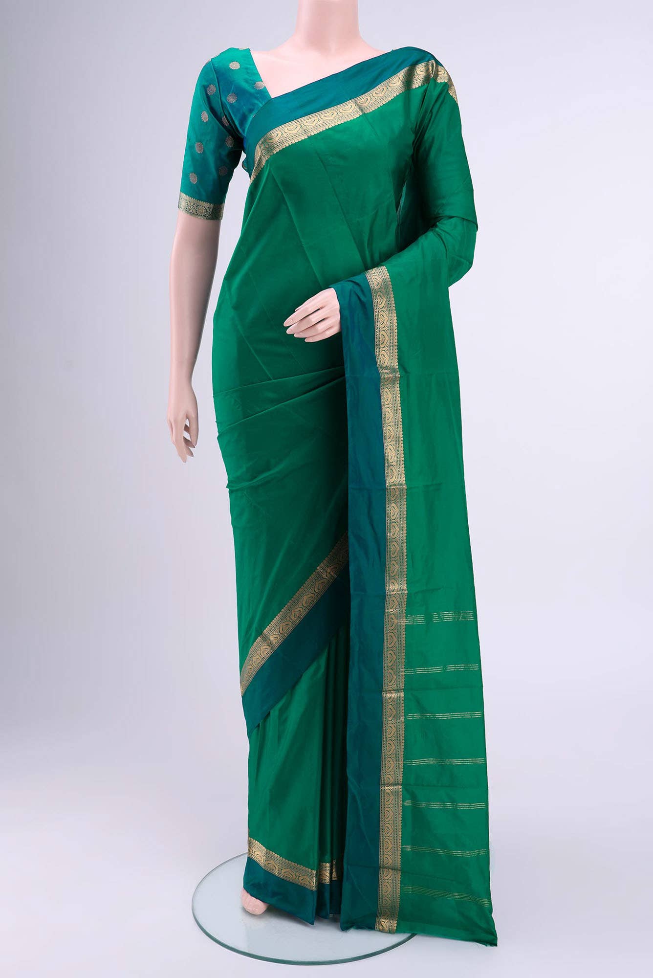 Green Blended Bangalore Silk Saree
