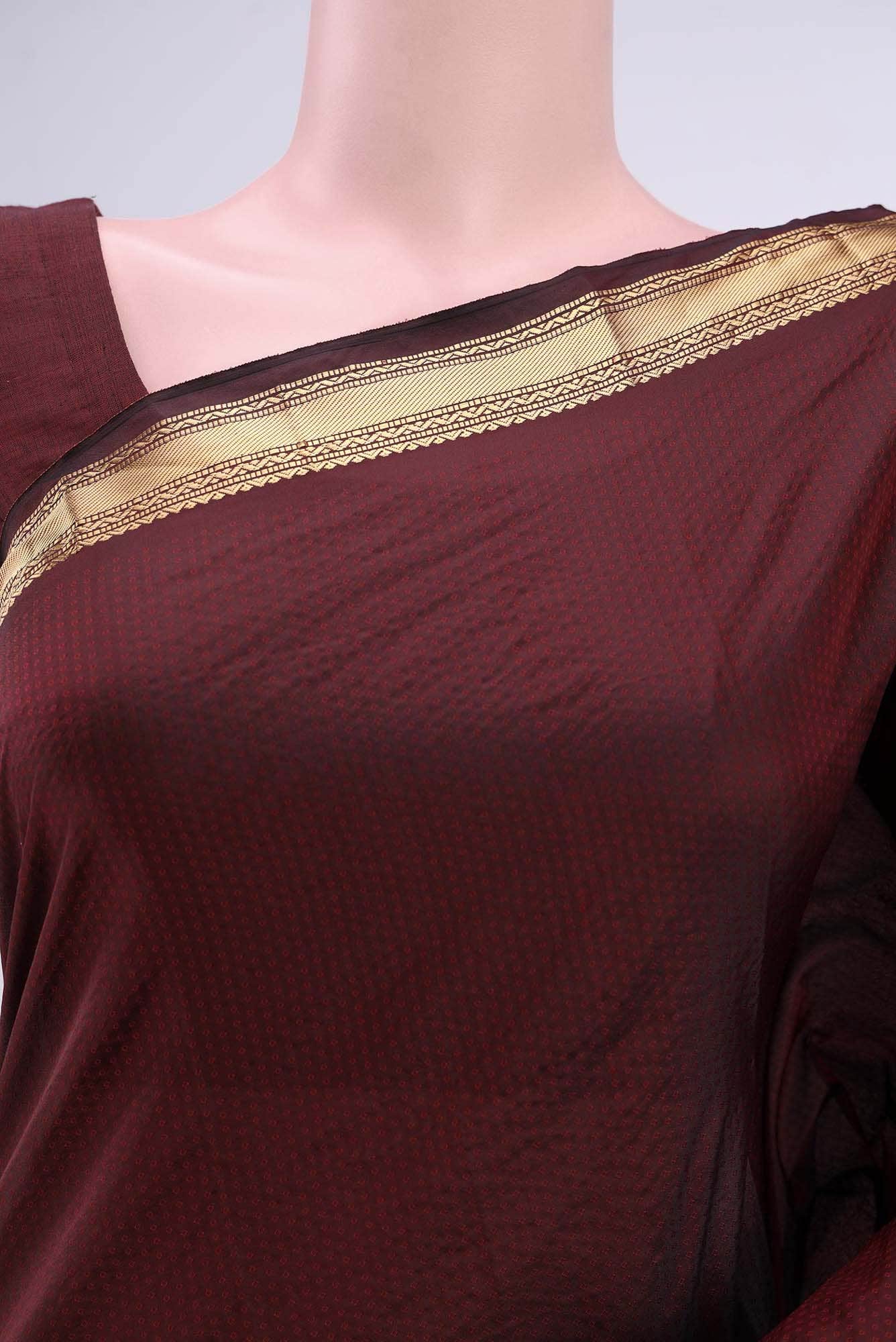 Maroon Blended Bangalore Silk Saree