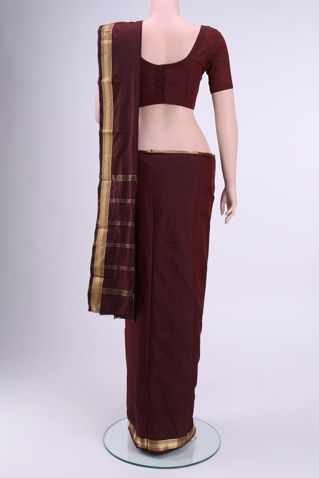 Maroon Blended Bangalore Silk Saree