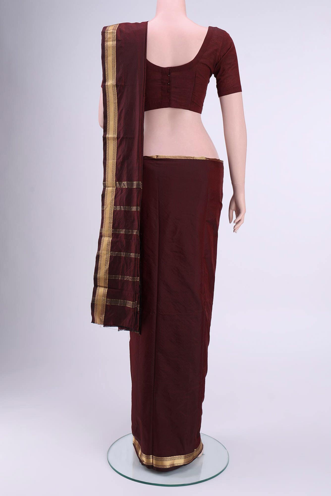 Maroon Blended Bangalore Silk Saree