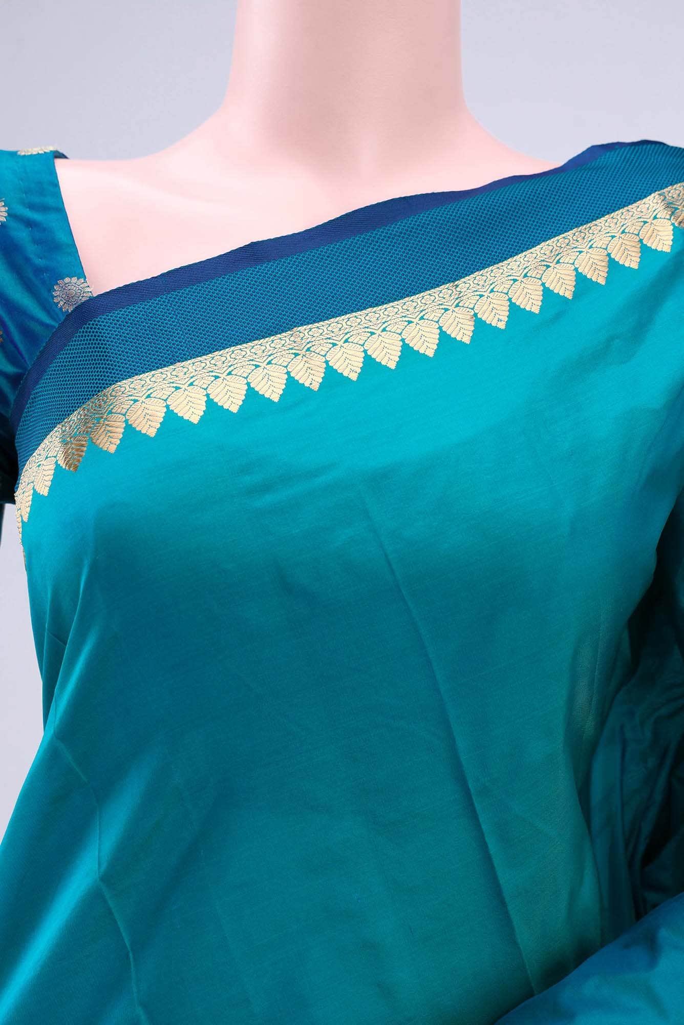 Blue Blended Bangalore Silk Saree