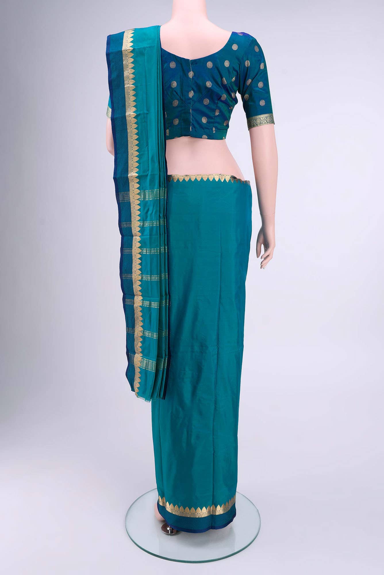 Blue Blended Bangalore Silk Saree