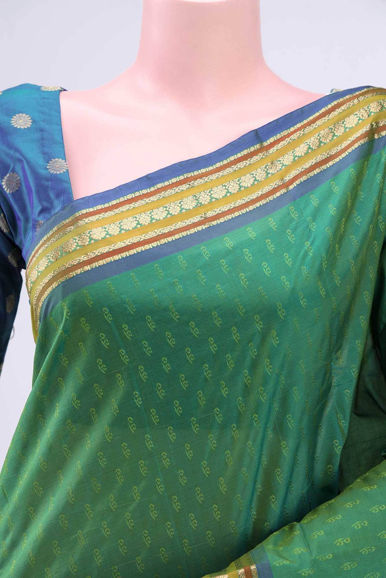 Green Blended Bangalore Silk Saree