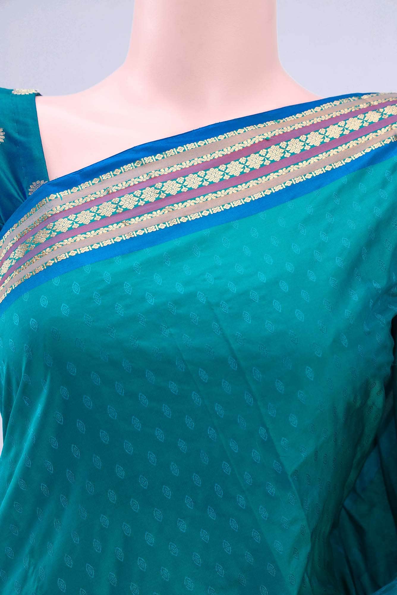 Blue Blended Bangalore Silk Saree