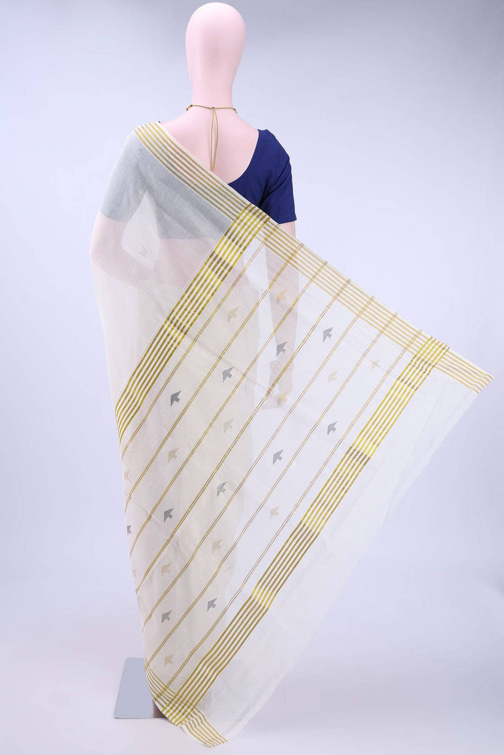 Off White Kerala Cotton - Kasava Saree