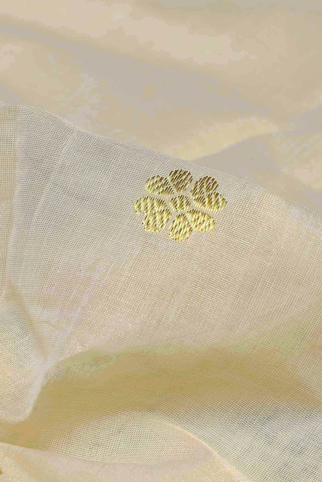 Cream with Gold Dual Tone Kerala Cotton - Kasava Saree