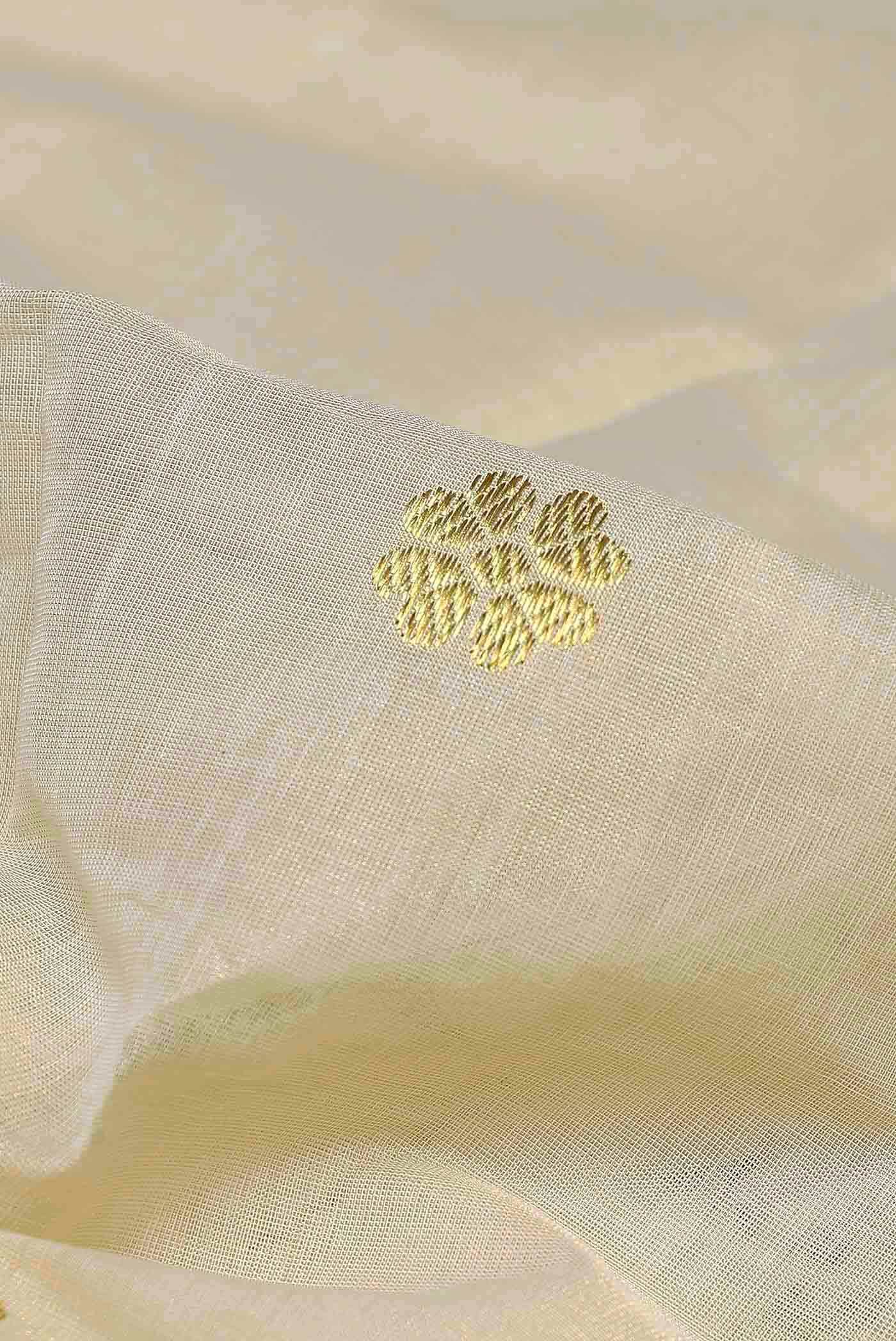 Cream with Gold Dual Tone Kerala Cotton - Kasava Saree