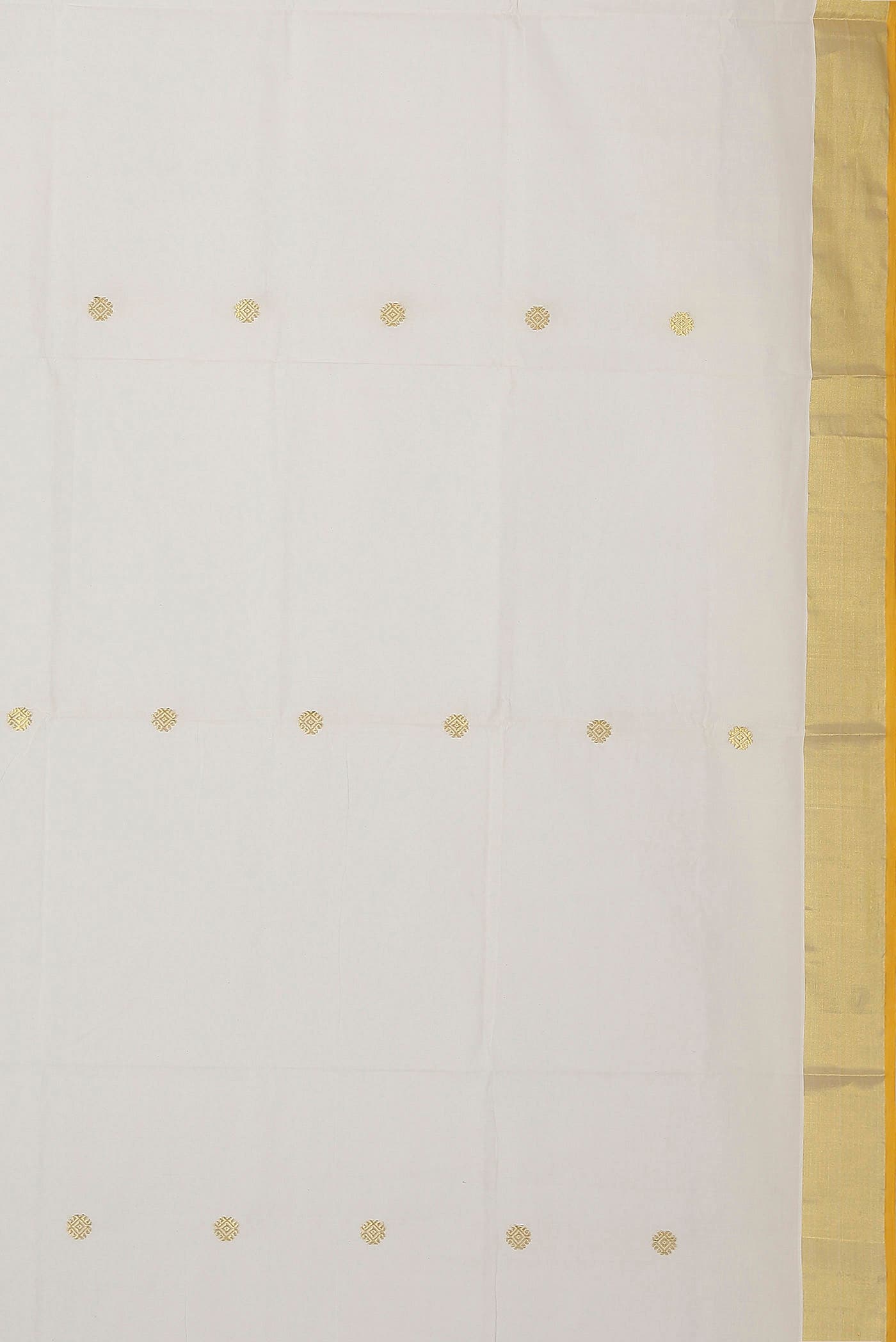 Off White Kerala Cotton - Kasava Saree