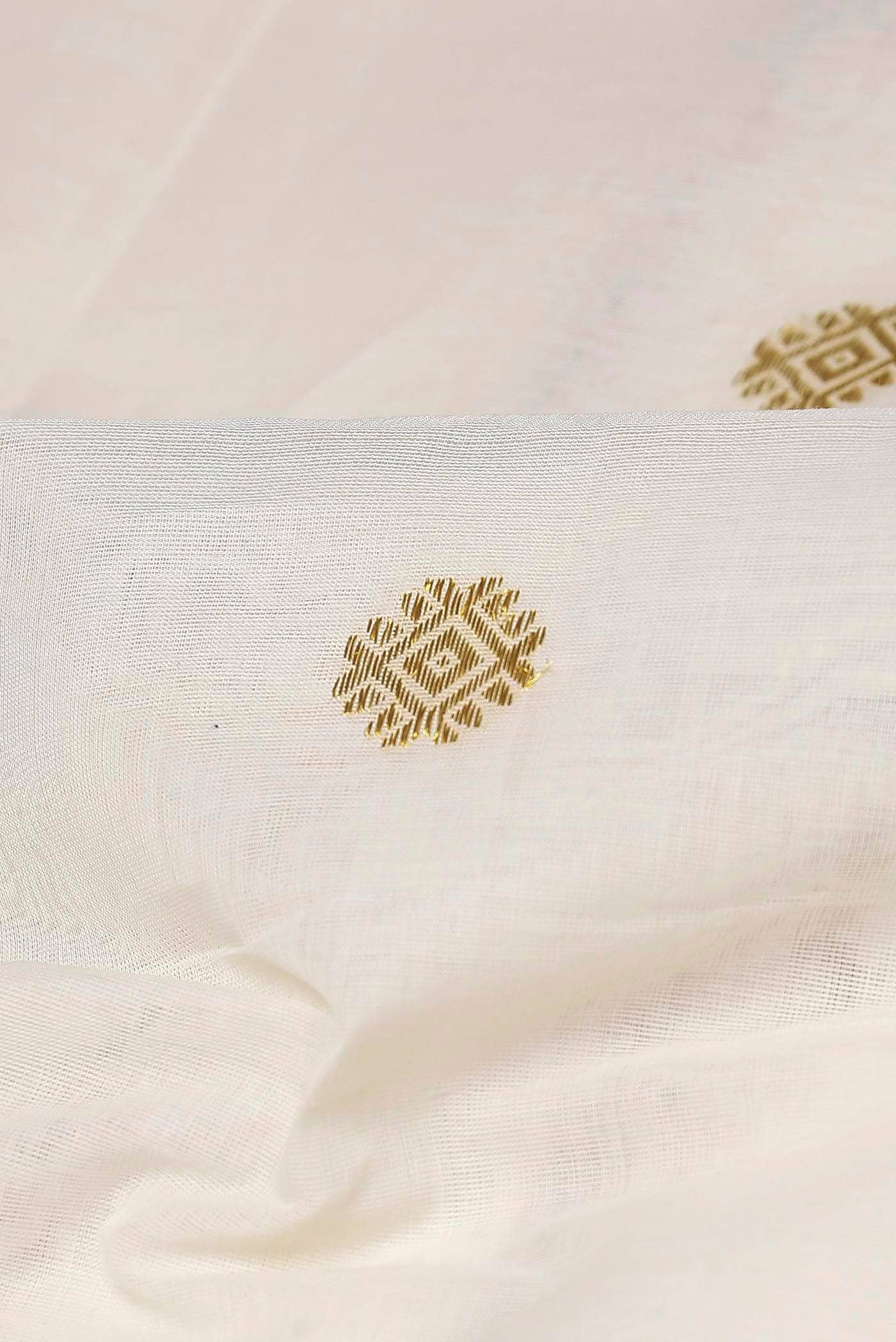 Off White Kerala Cotton - Kasava Saree