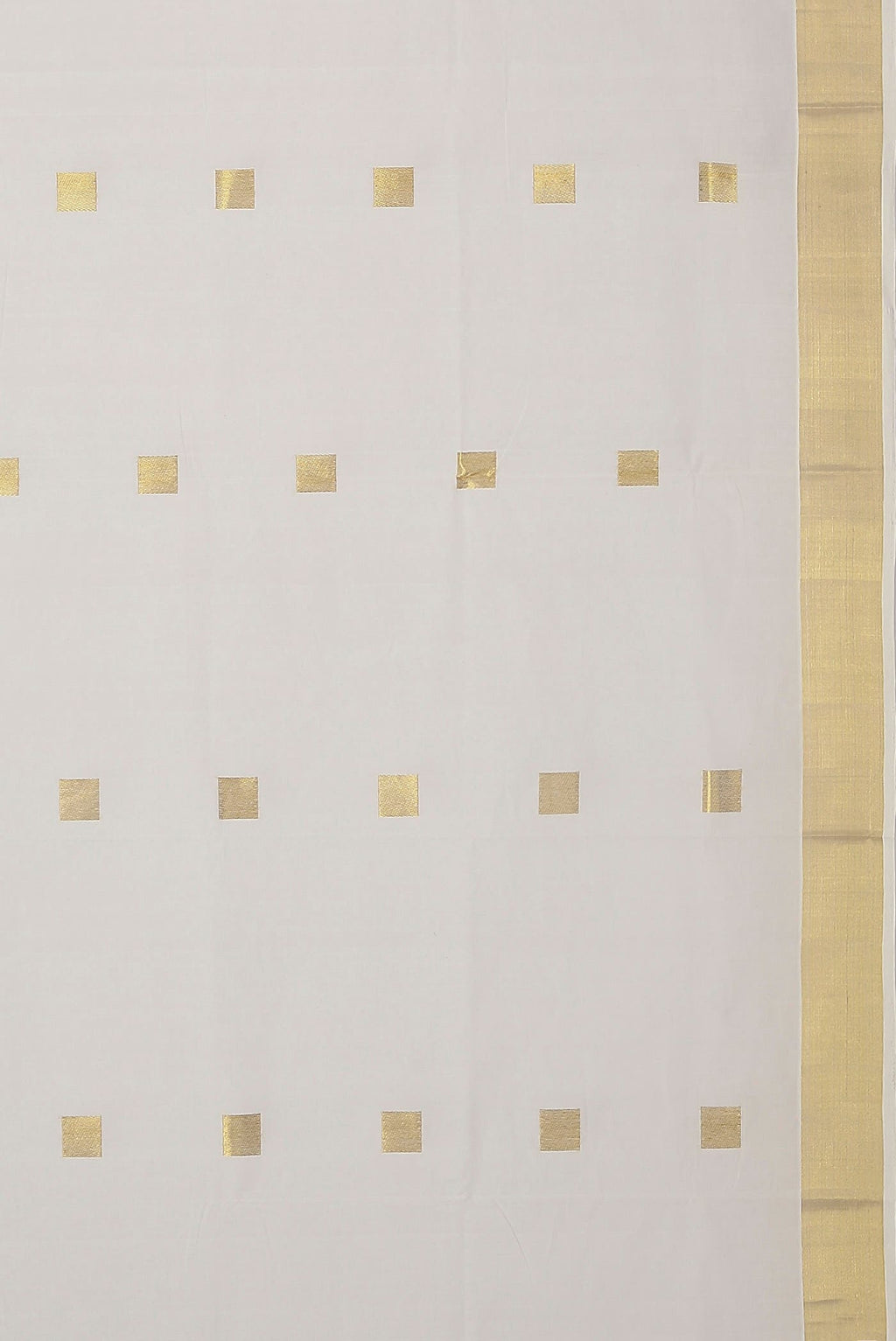 Off White Kerala Cotton - Kasava Saree