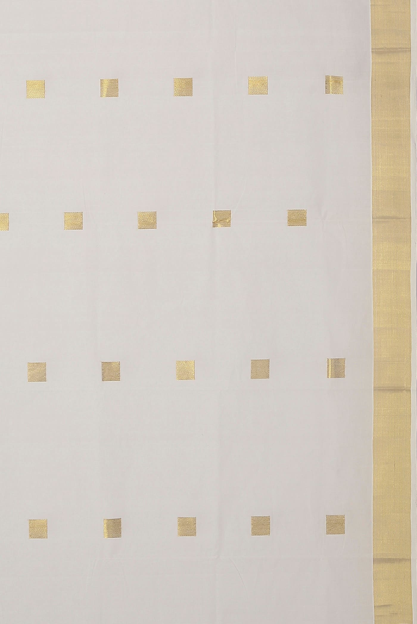 Off White Kerala Cotton - Kasava Saree