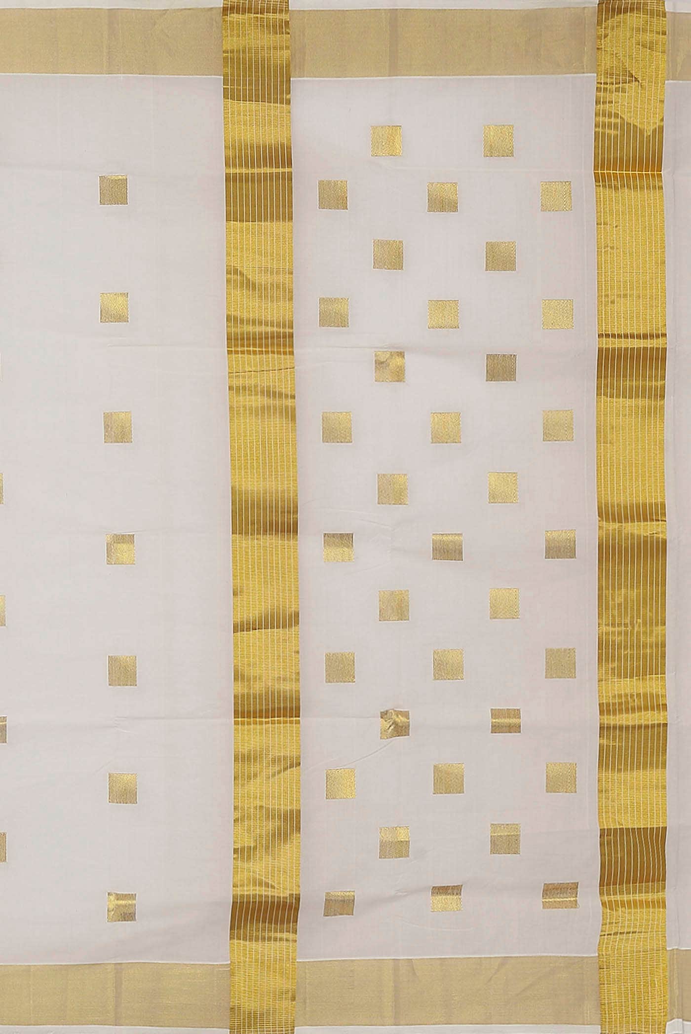 Off White Kerala Cotton - Kasava Saree