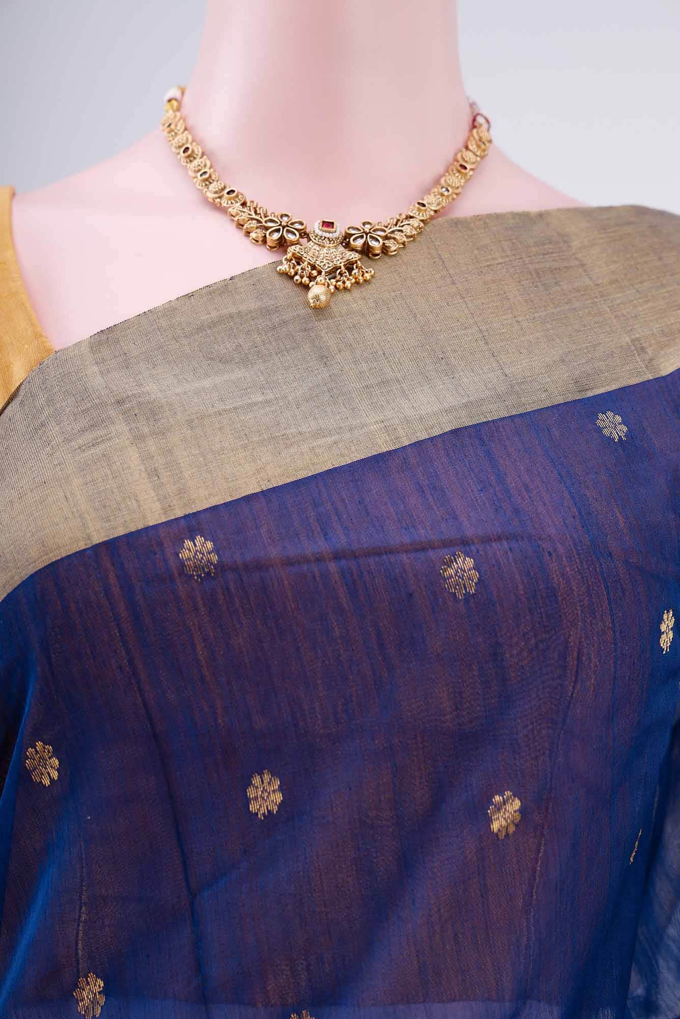 Royal Blue Chanderi Silk Saree