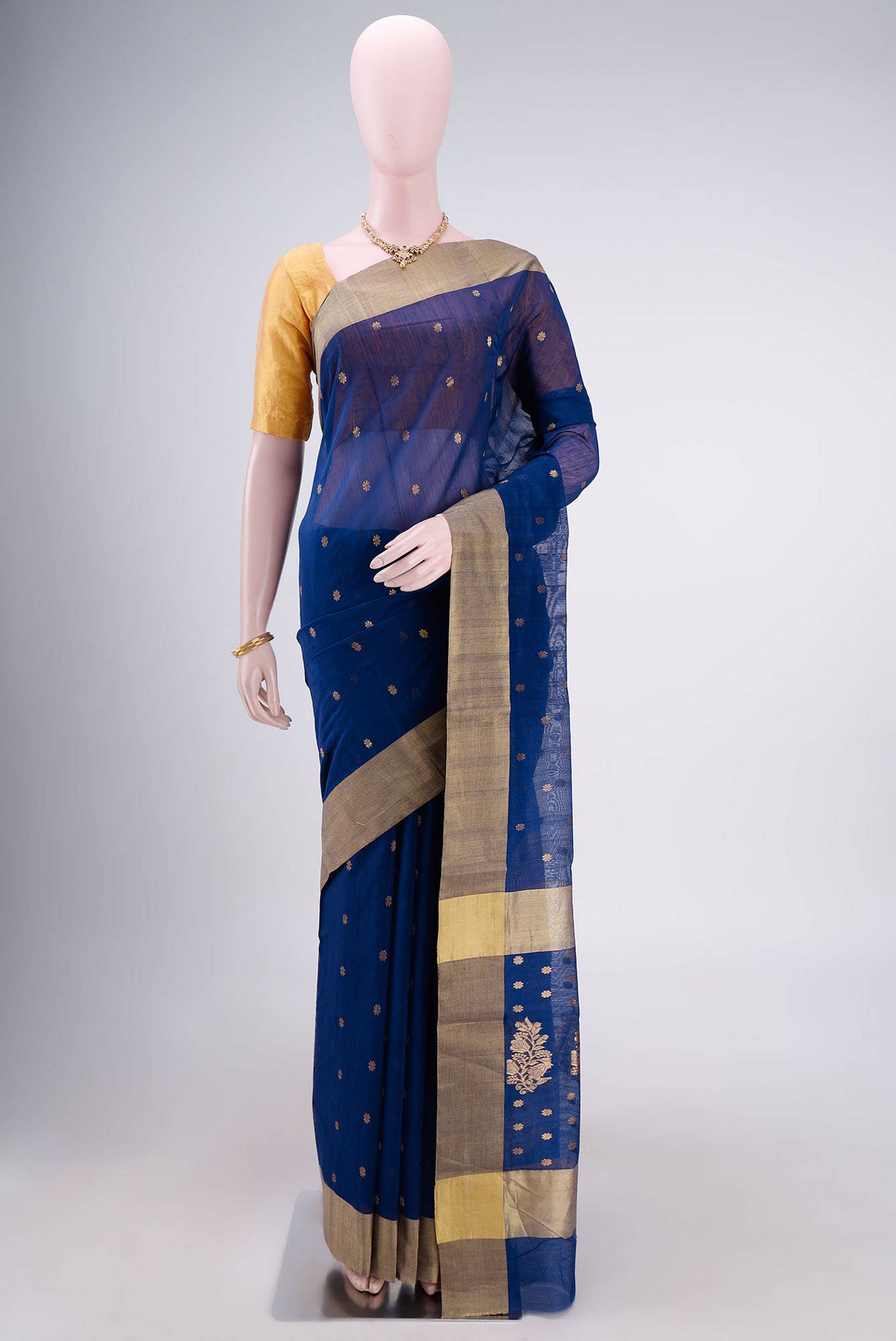 Royal Blue Chanderi Silk Saree