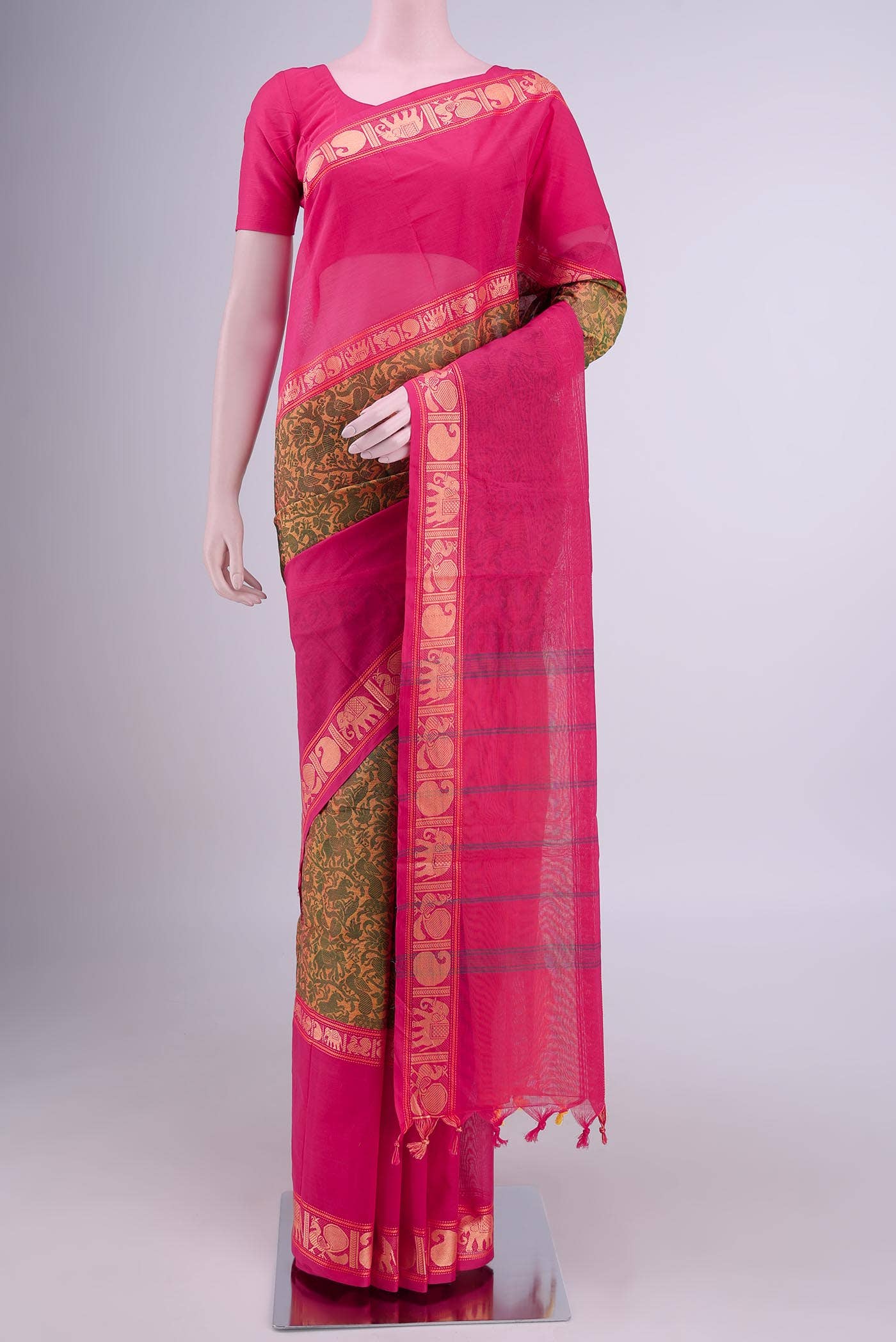 Green Kanchi Cotton Saree