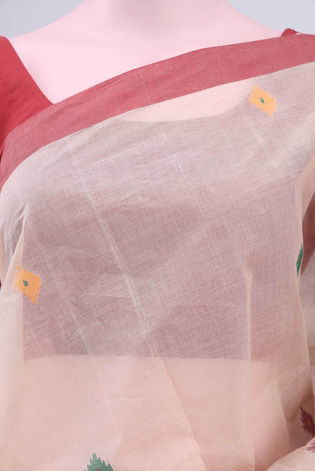 Beige Bengal Cotton Saree