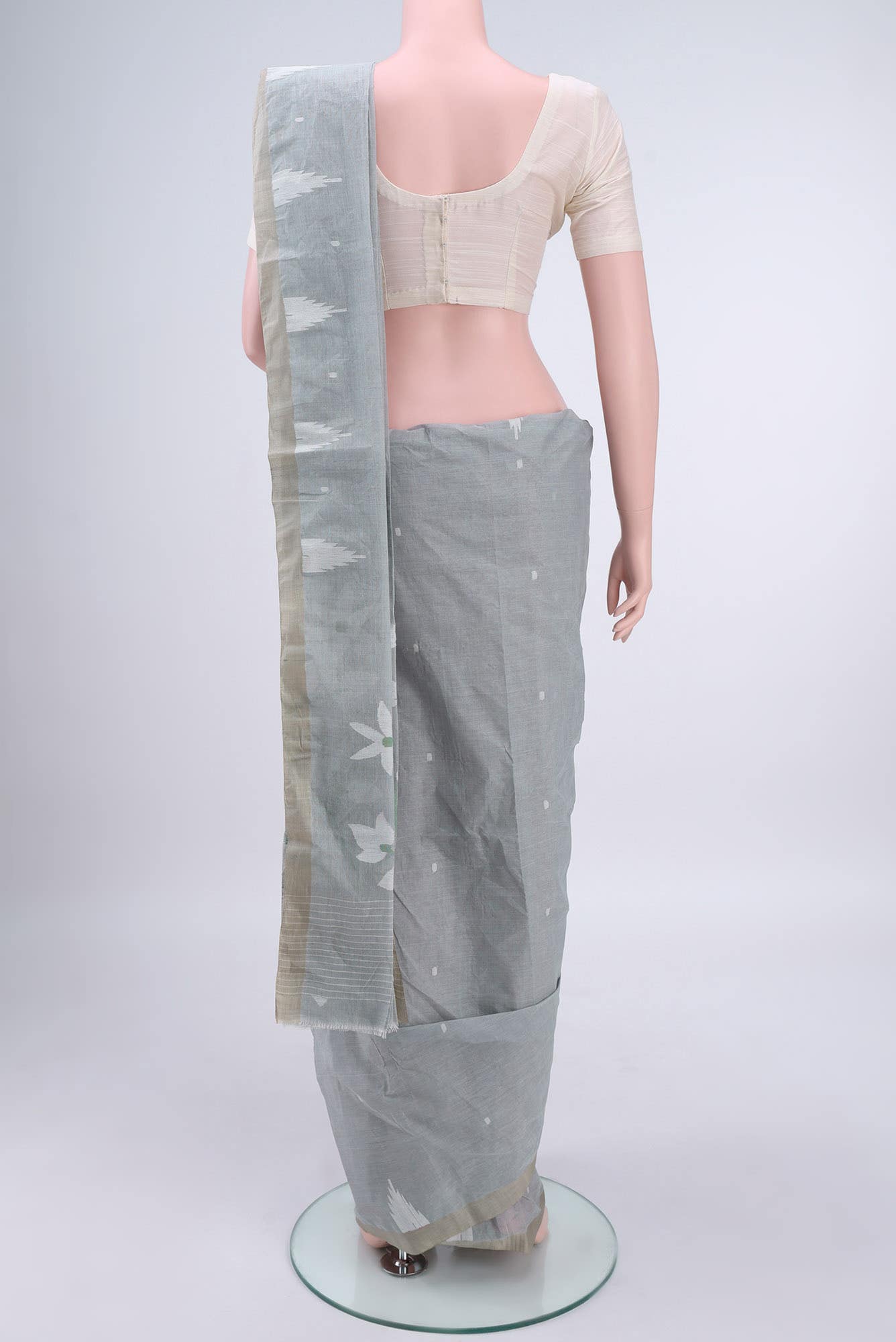 Grey Bengal Cotton Saree