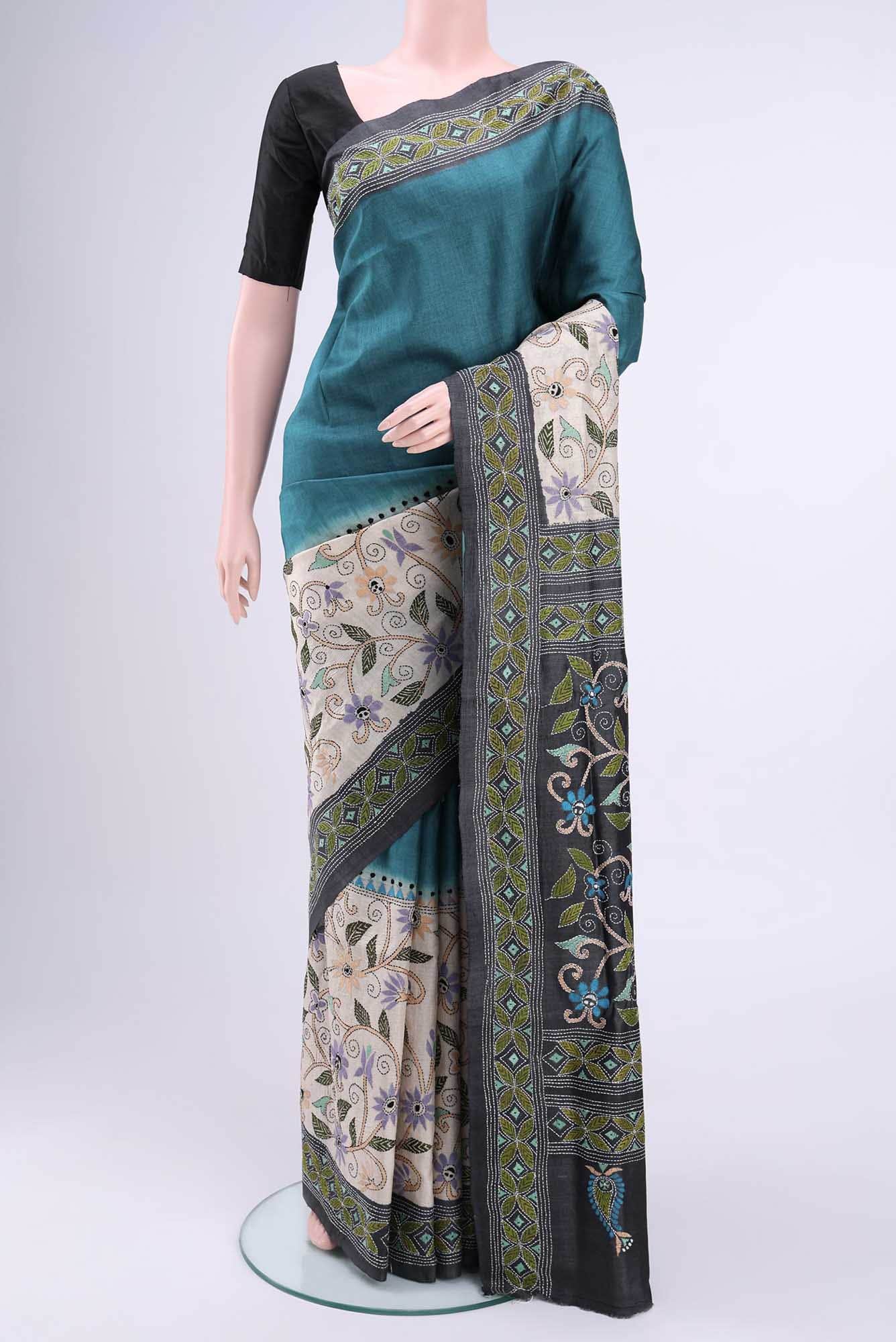 Black Tussar Saree