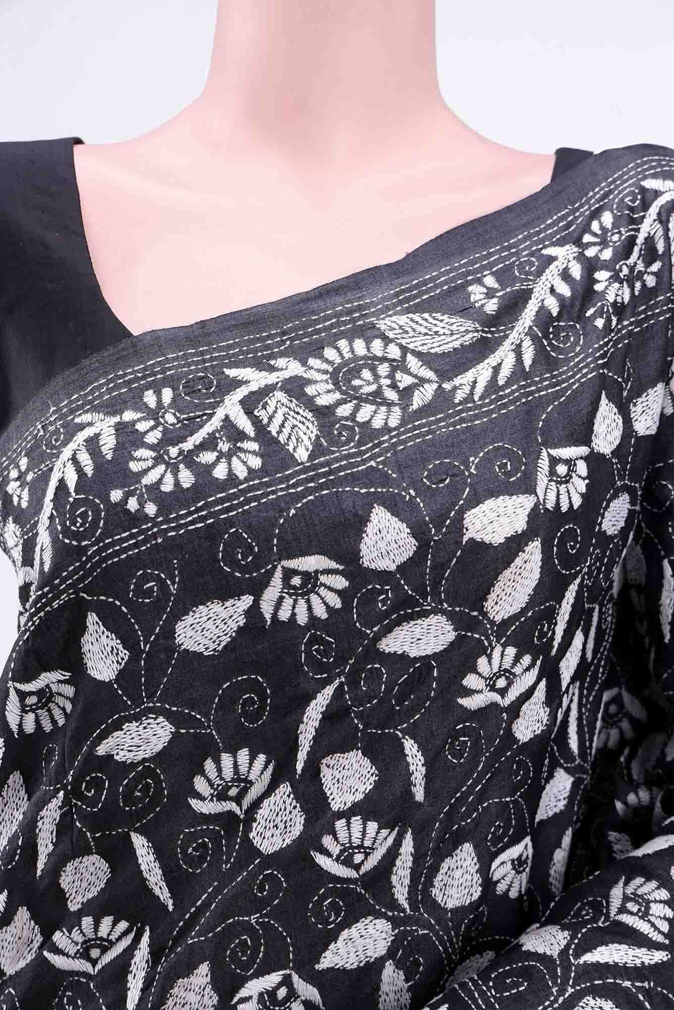 Black Tussar Saree