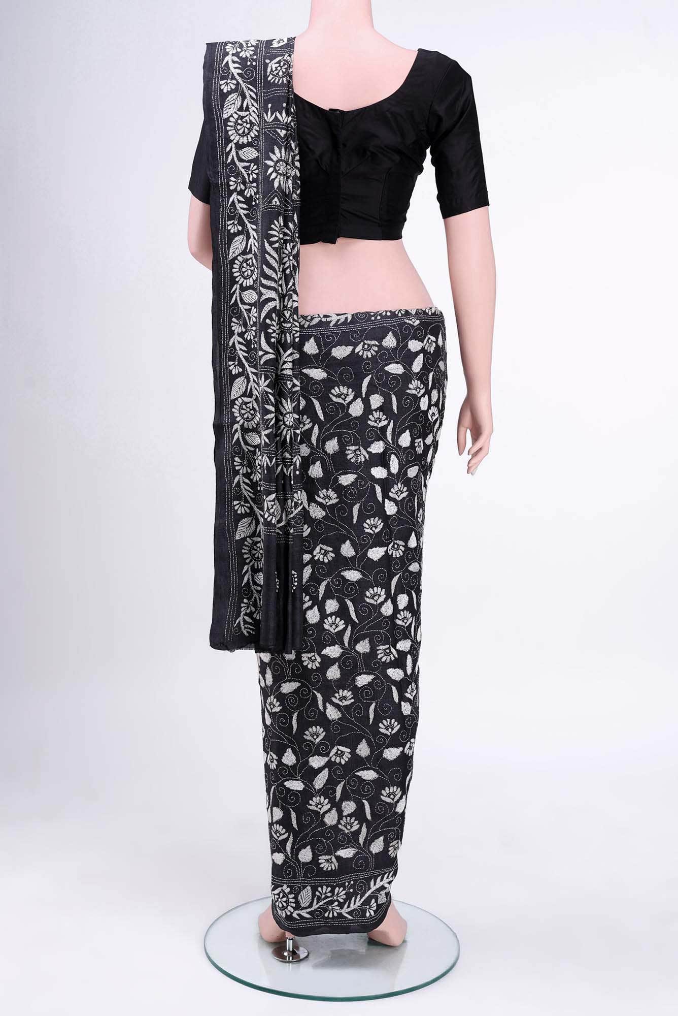 Black Tussar Saree