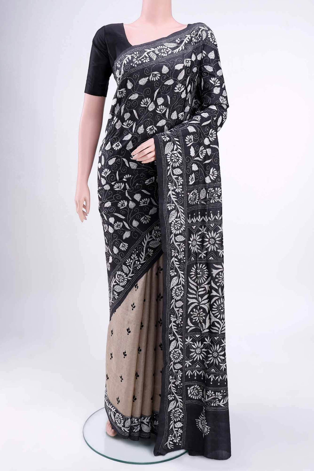 Black Tussar Saree