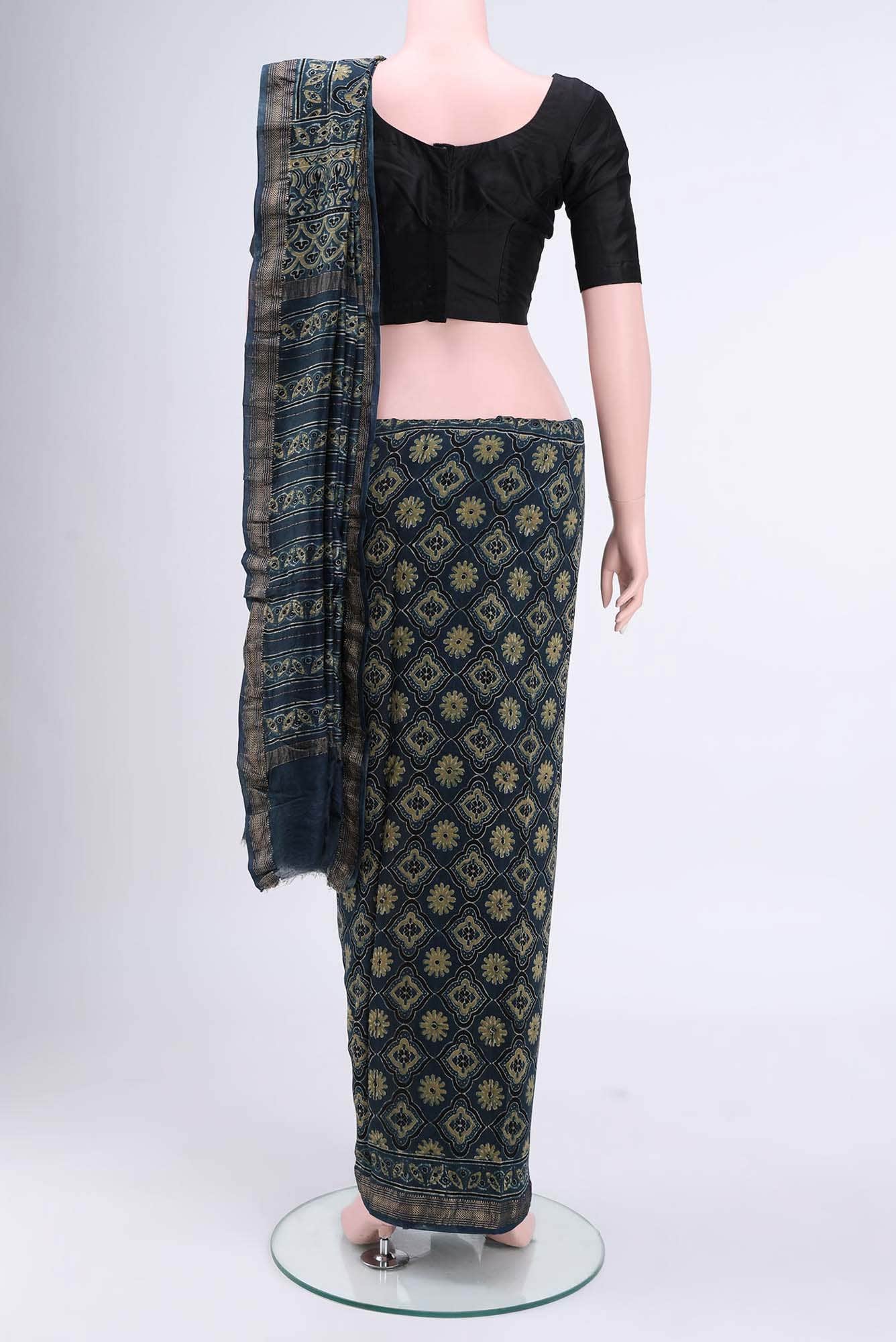 Blue Maheshwari Silk Cotton Saree
