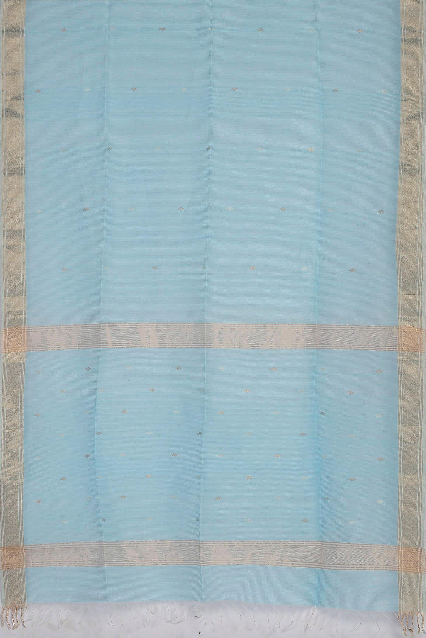 Light Blue Maheshwari Silk Cotton Saree