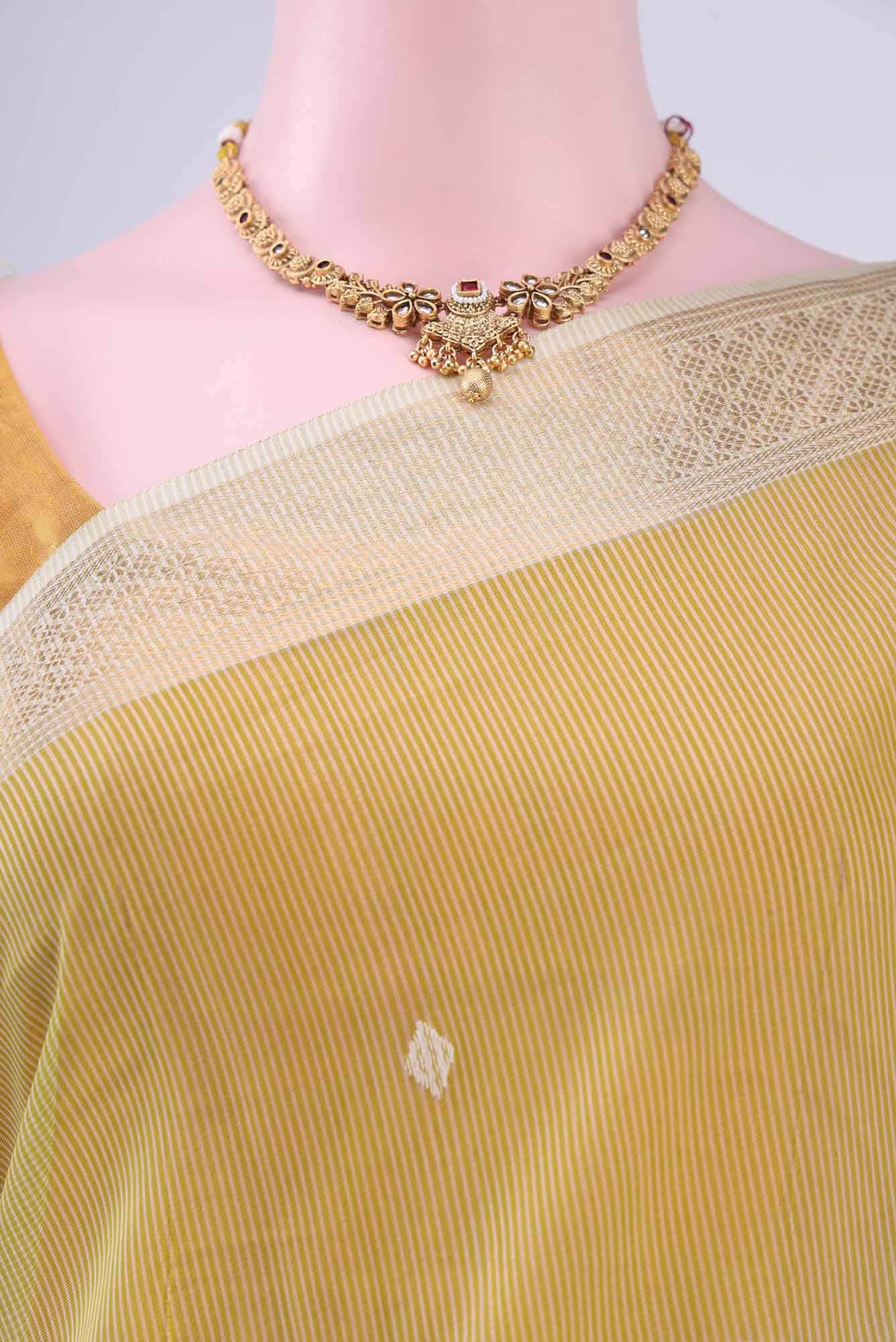 Sage Green Maheshwari Silk Cotton Saree