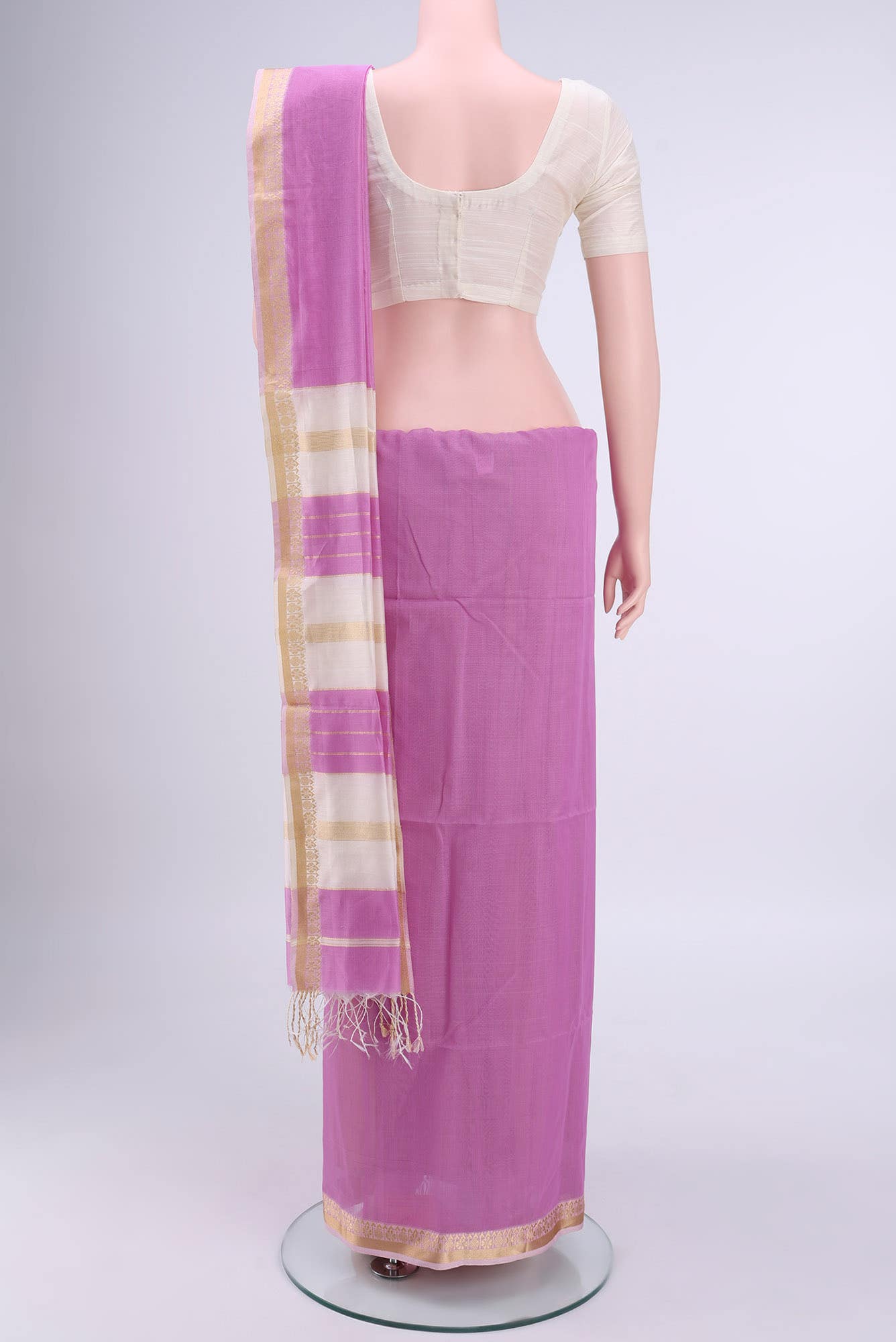 Purple Maheshwari Silk Cotton Saree