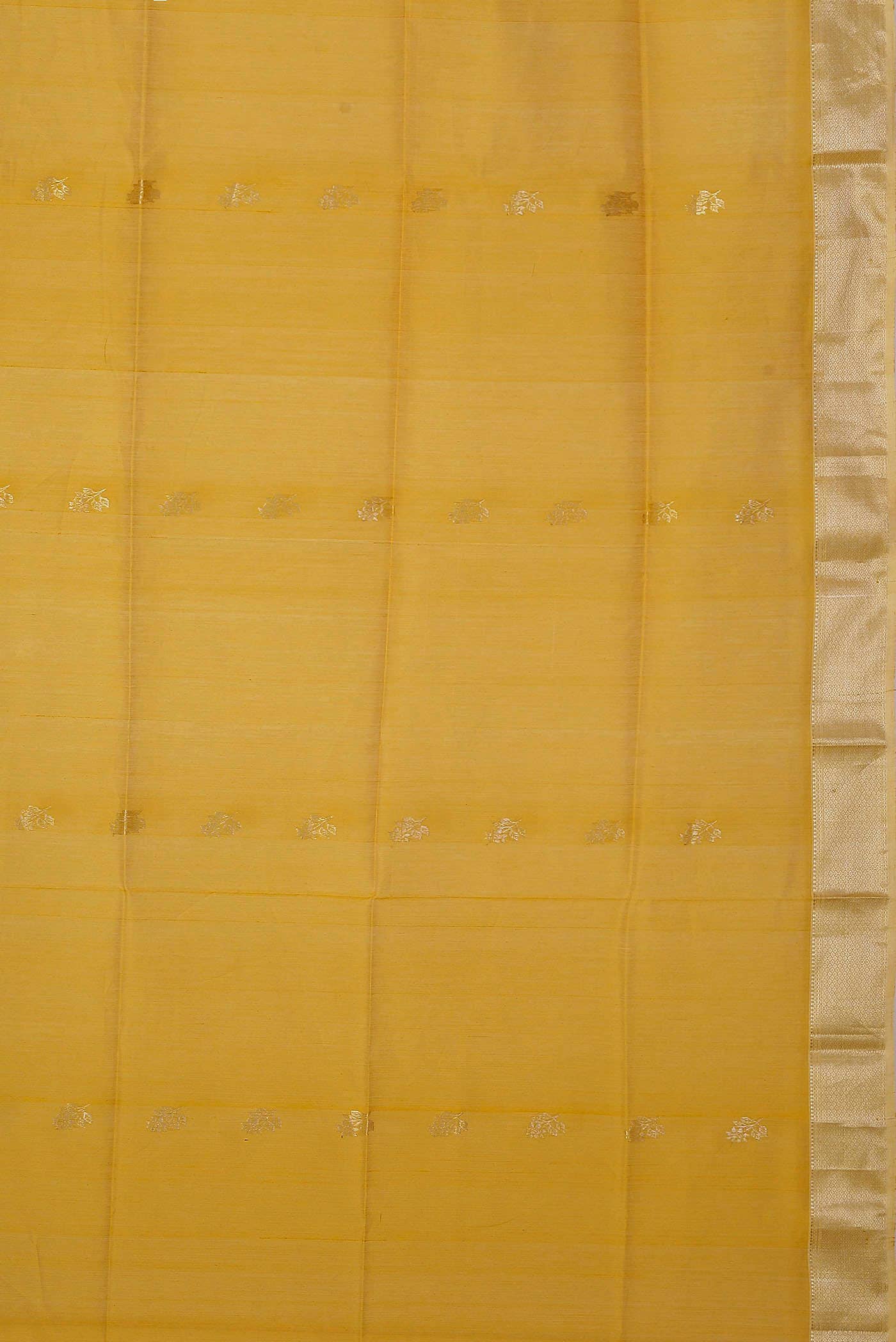 Yellow Maheshwari Silk Cotton Saree