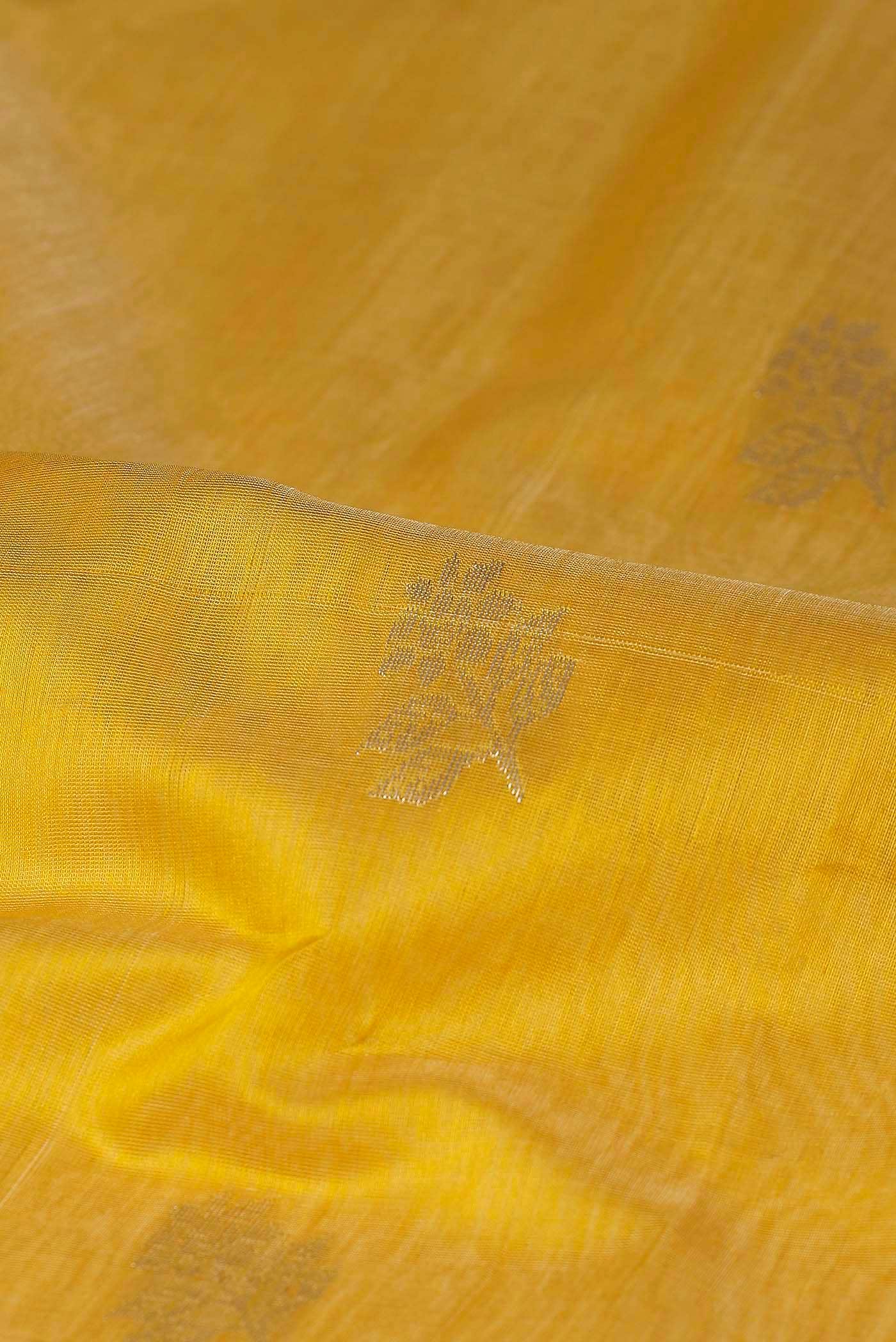 Yellow Maheshwari Silk Cotton Saree