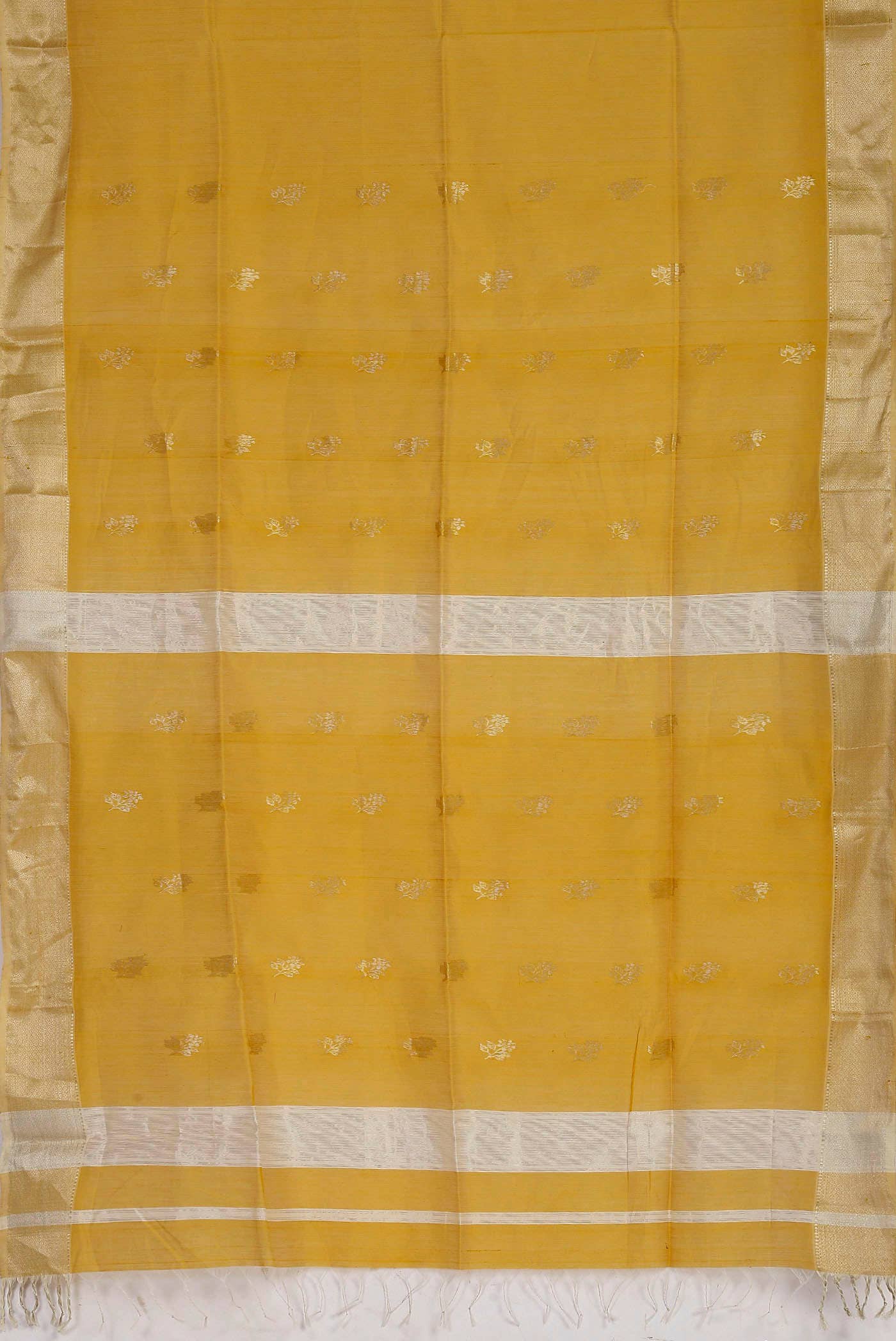 Yellow Maheshwari Silk Cotton Saree