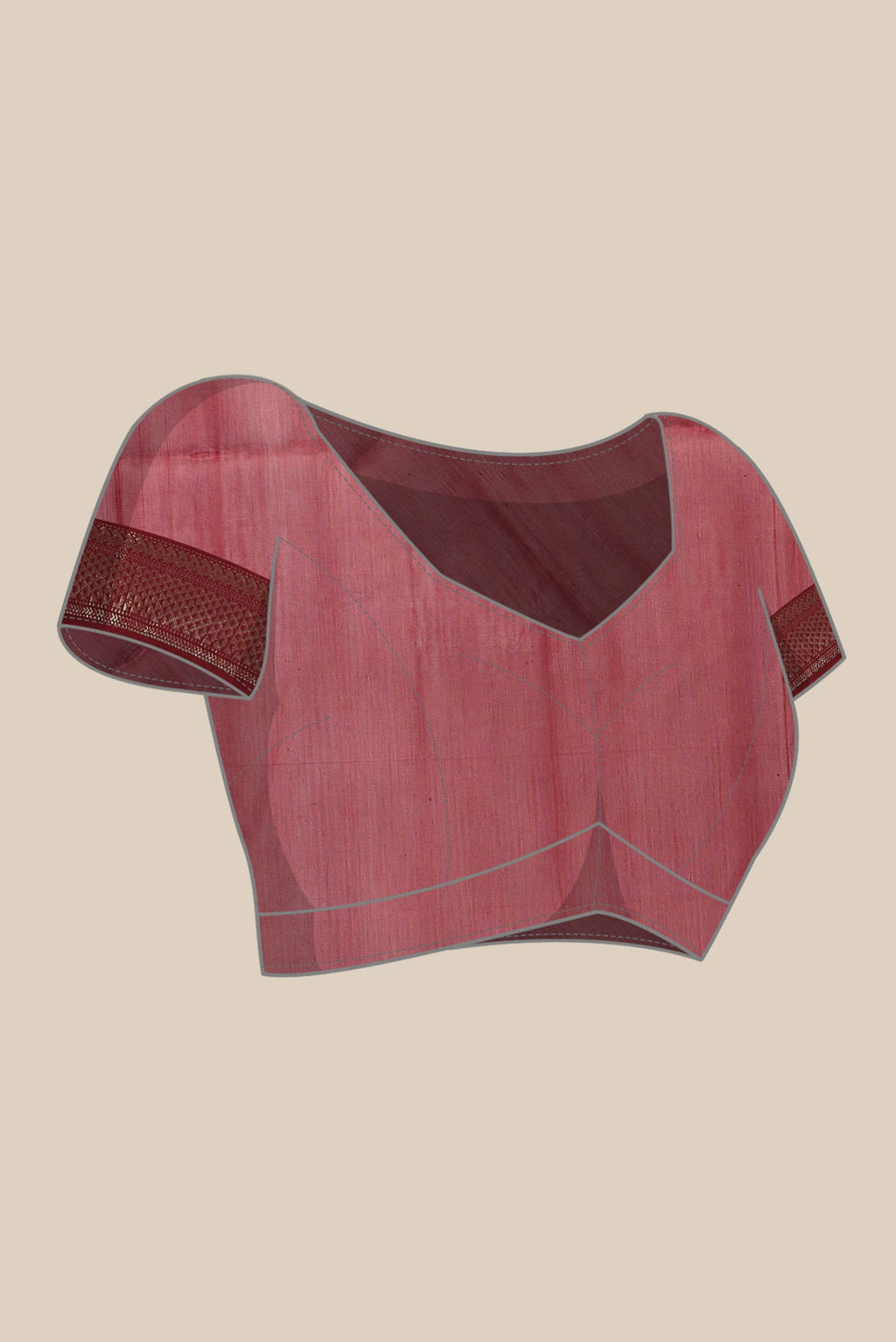 Coral Maheshwari Silk Cotton Saree