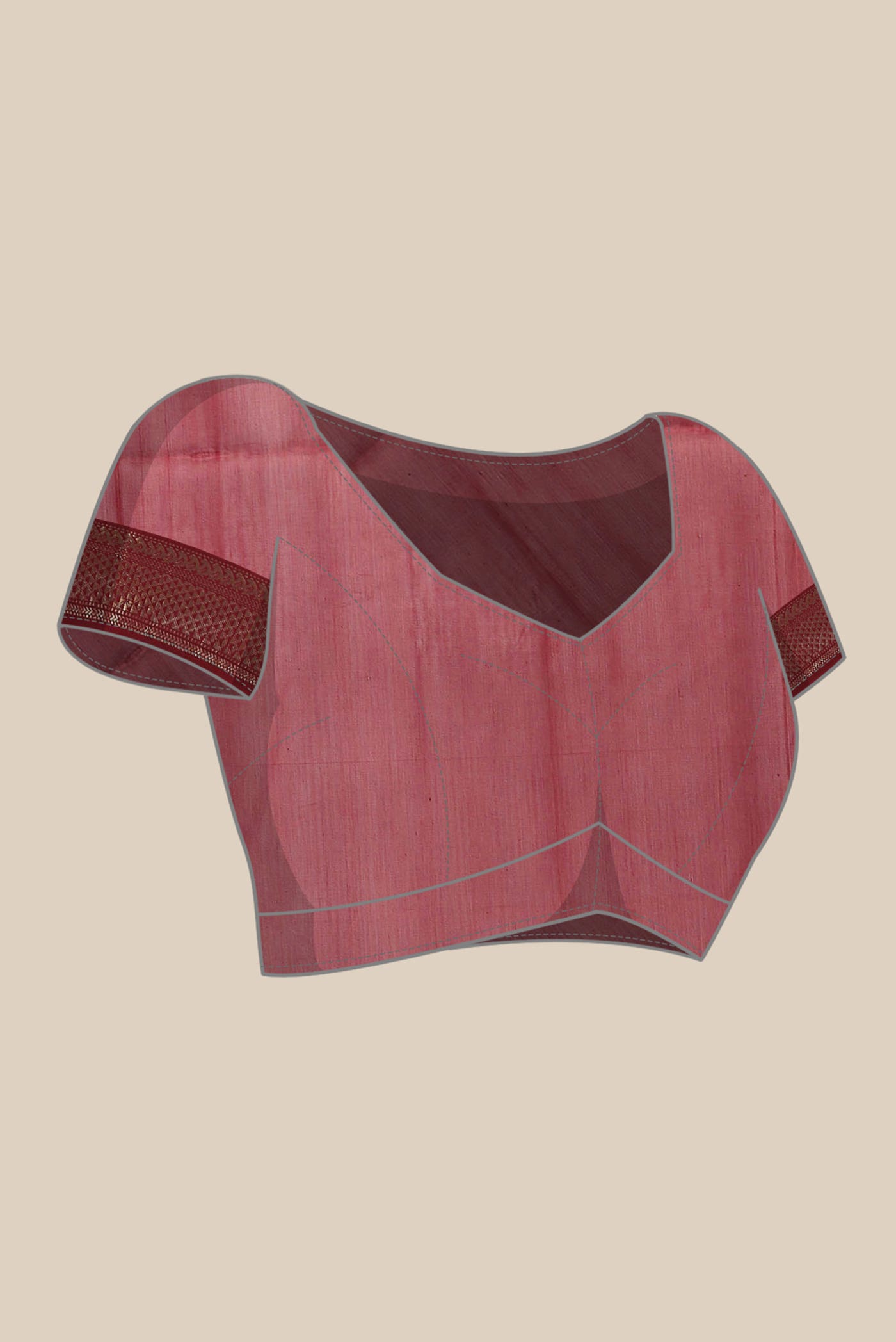 Coral Maheshwari Silk Cotton Saree