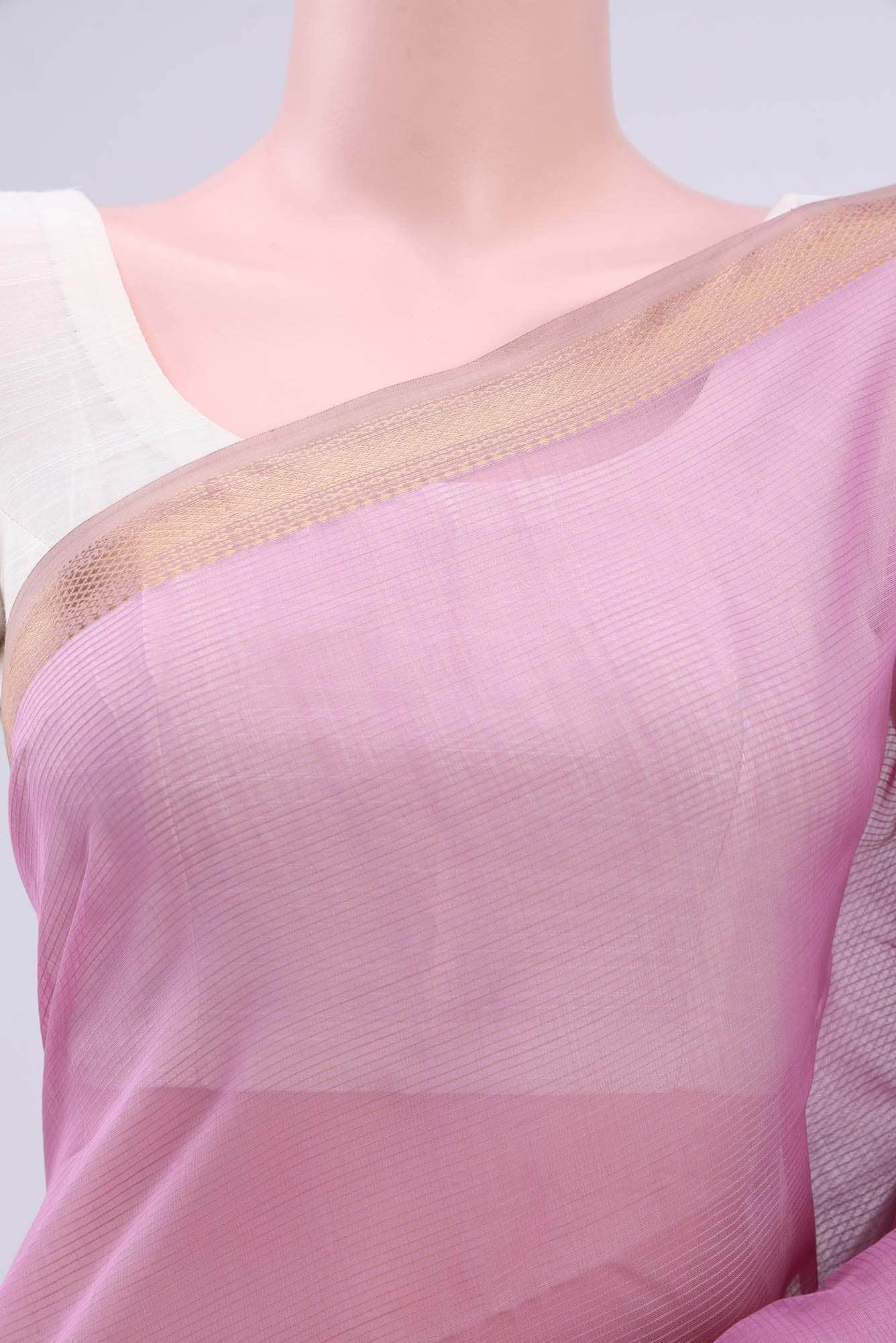 Pink Maheshwari Silk Cotton Saree