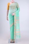 Turquoise Maheshwari Silk Cotton Saree