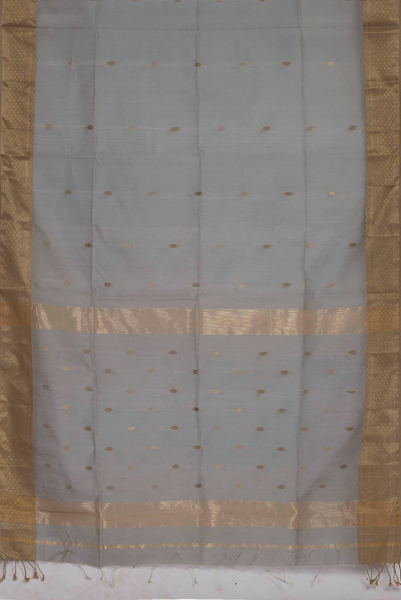 Grey Maheshwari Silk Cotton Saree