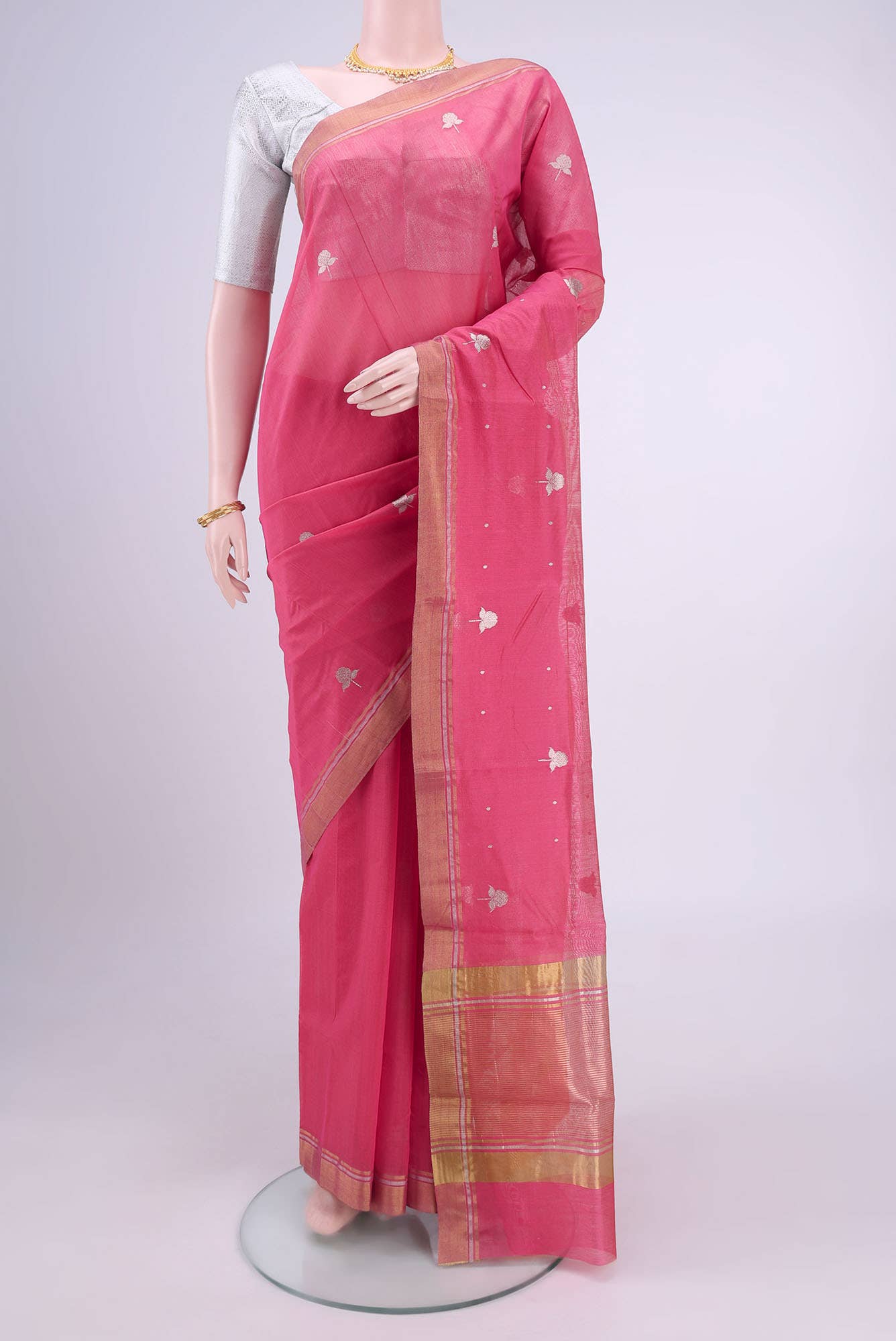 Imperial Pink Chanderi Silk Cotton Saree