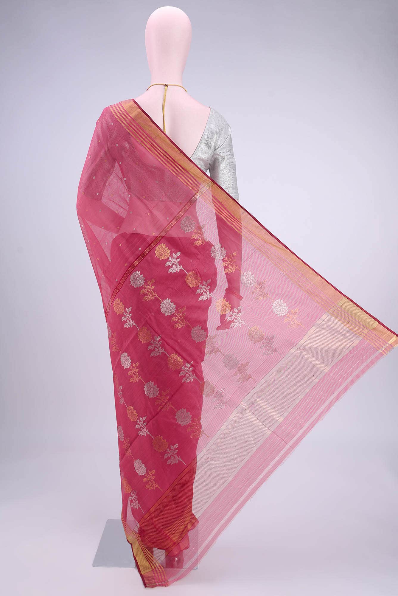 Pink Chanderi Silk Cotton Saree