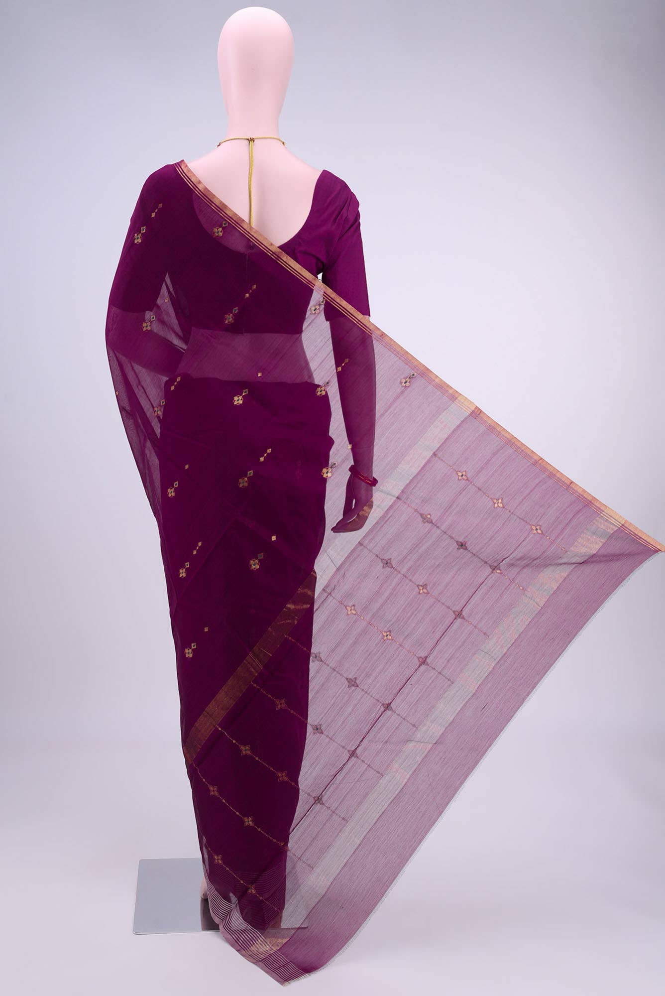 Purple Chanderi Silk Cotton Saree