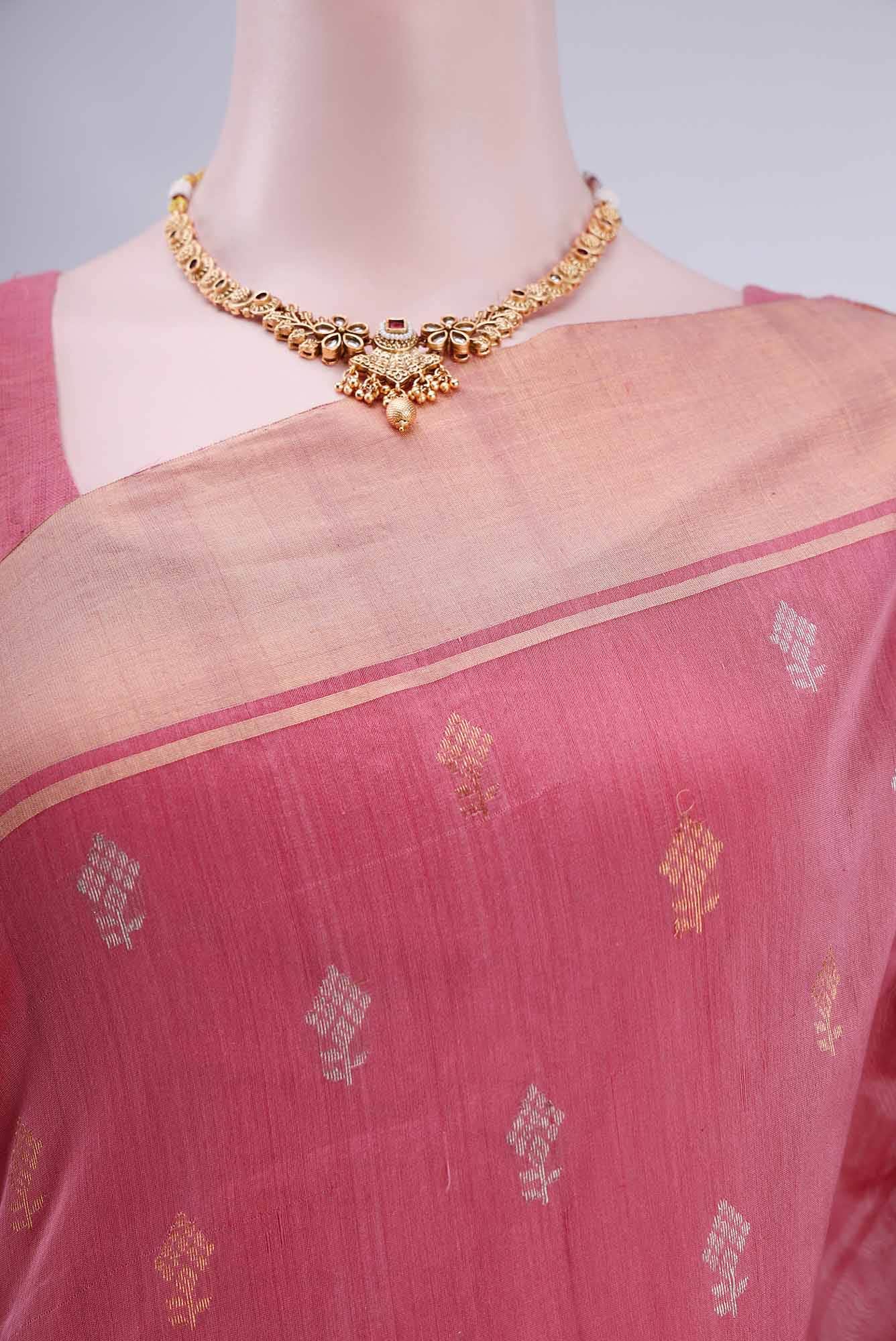 Pink Chanderi Silk Saree